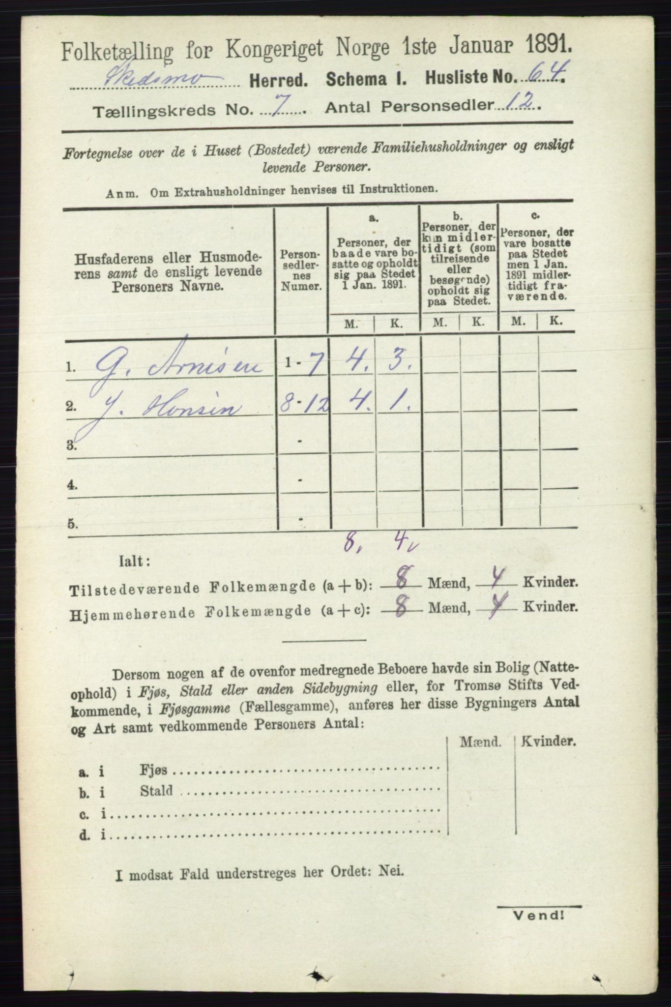 RA, Folketelling 1891 for 0231 Skedsmo herred, 1891, s. 3330