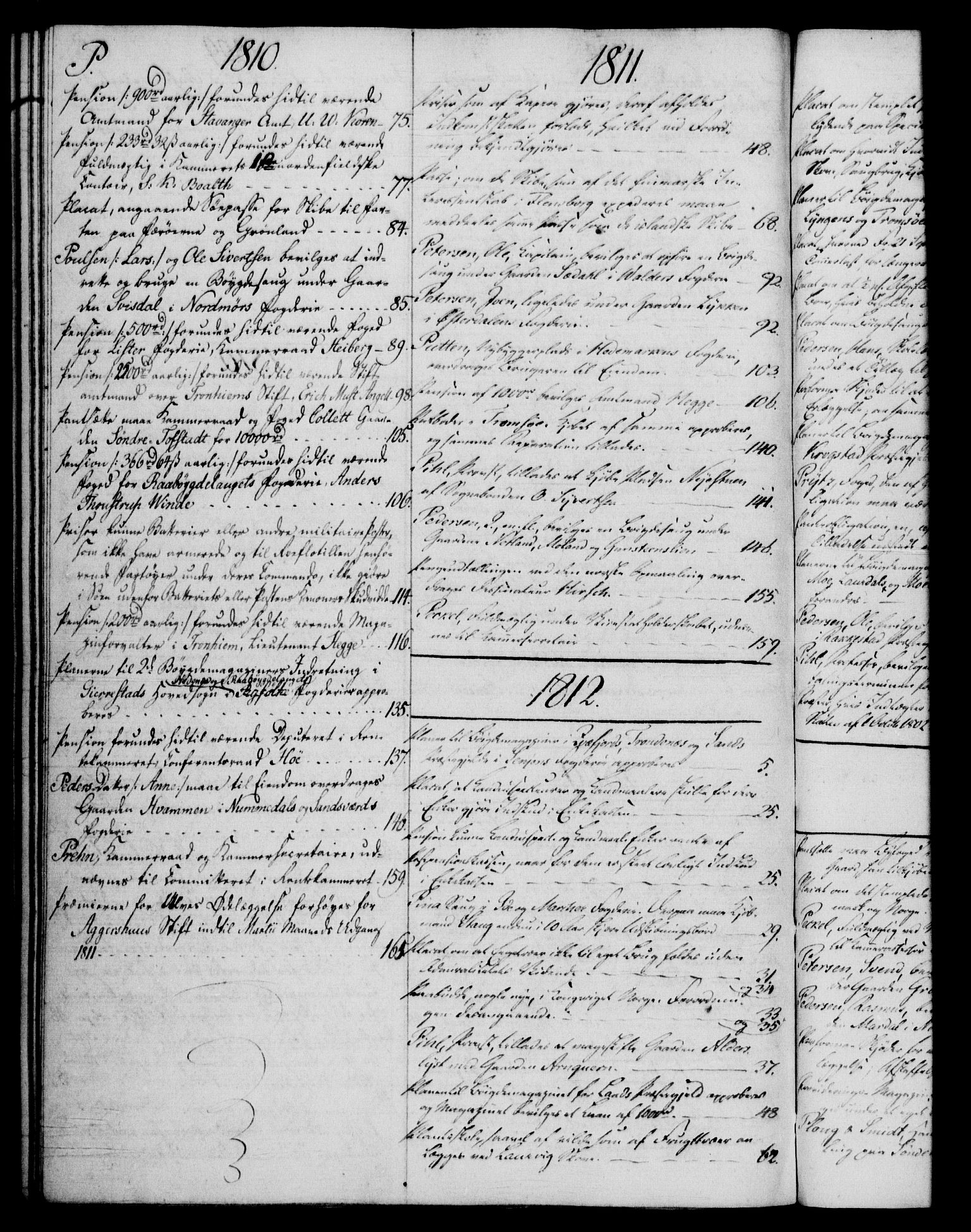 Rentekammeret, Kammerkanselliet, RA/EA-3111/G/Gf/Gfb/L0016: Register til norske relasjons- og resolusjonsprotokoller (merket RK 52.111), 1801-1814, s. 133