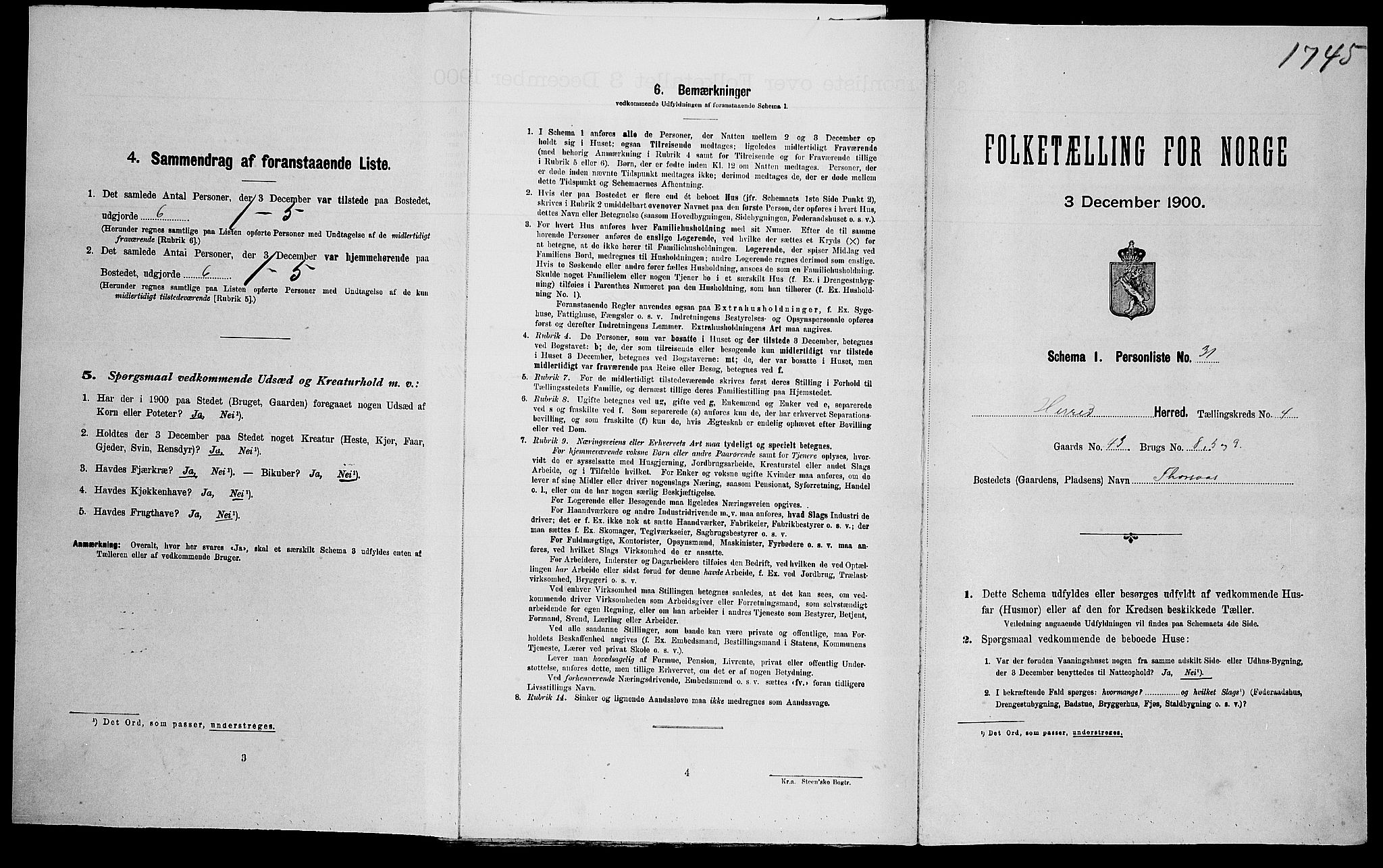 SAK, Folketelling 1900 for 1039 Herad herred, 1900, s. 380