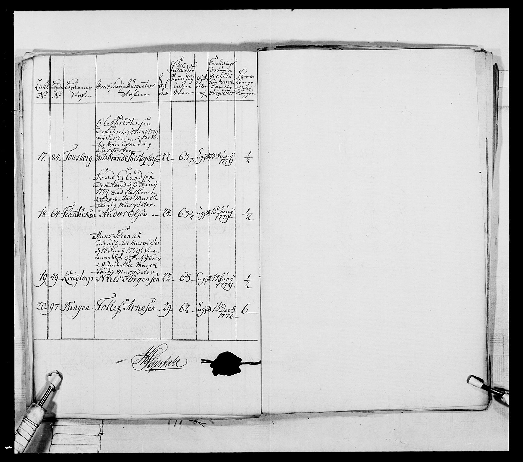 Generalitets- og kommissariatskollegiet, Det kongelige norske kommissariatskollegium, AV/RA-EA-5420/E/Eh/L0044: 2. Akershusiske nasjonale infanteriregiment, 1779-1787, s. 82