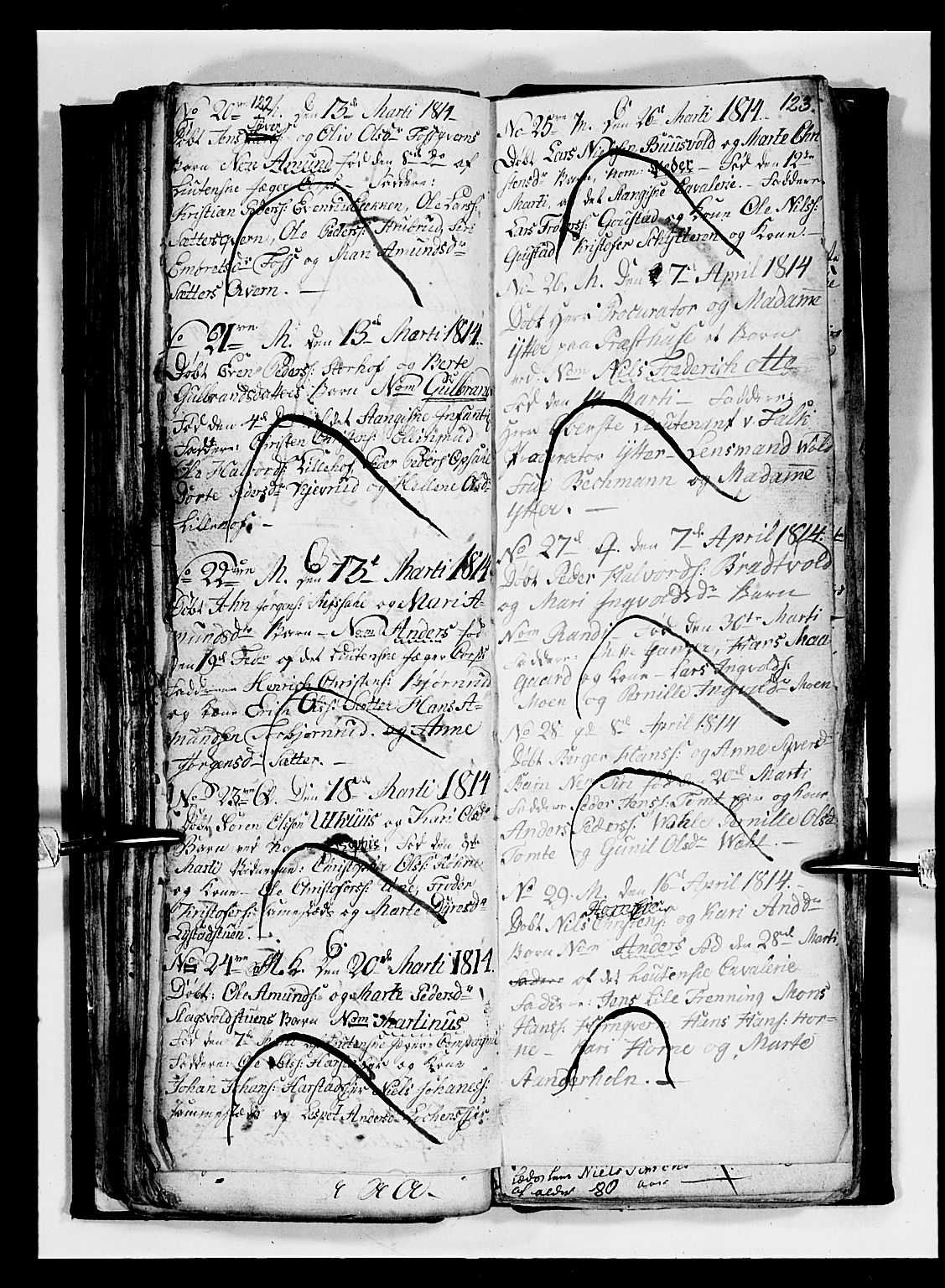 Romedal prestekontor, AV/SAH-PREST-004/L/L0004: Klokkerbok nr. 4, 1807-1814, s. 122-123
