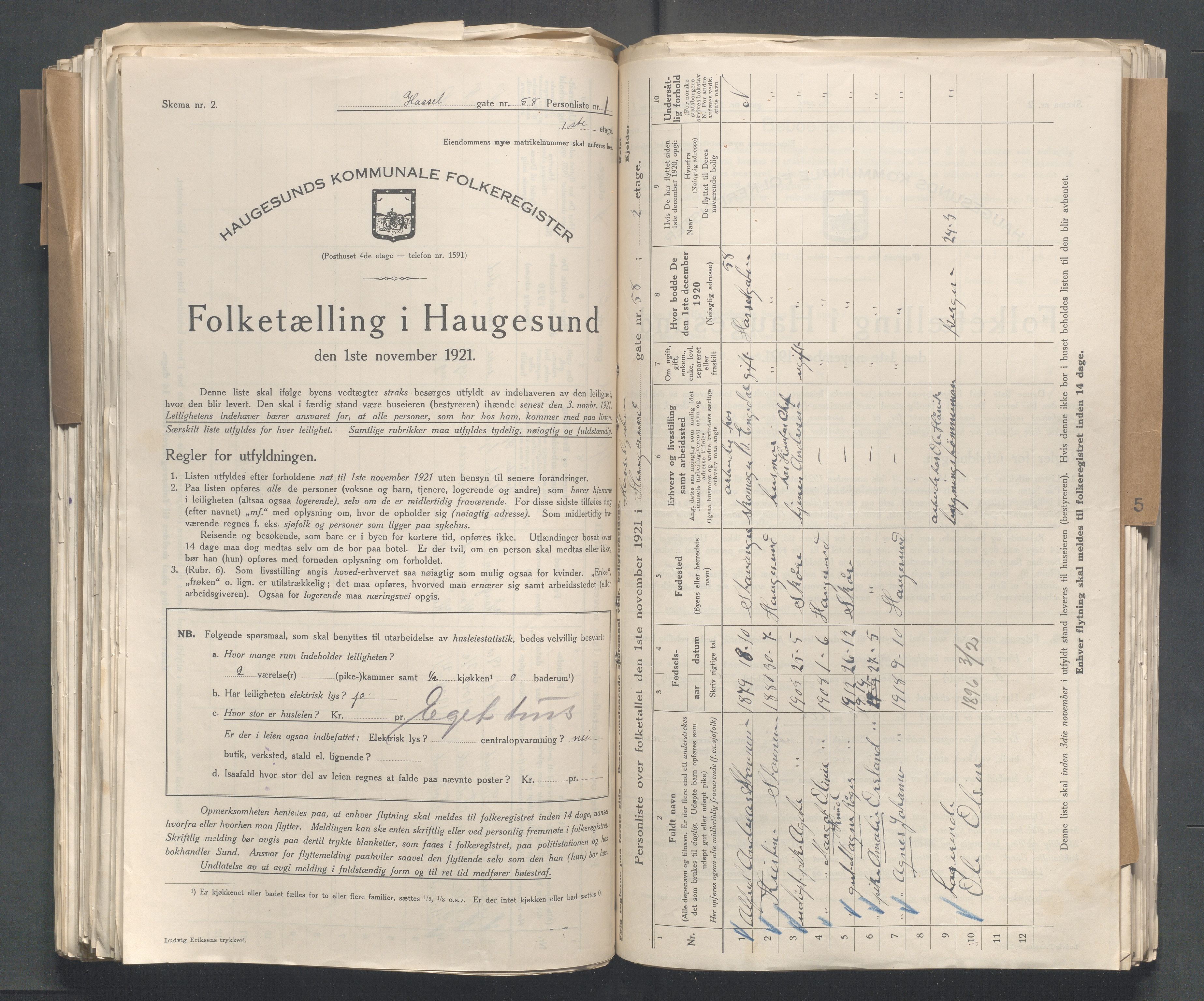 IKAR, Kommunal folketelling 1.11.1921 for Haugesund, 1921, s. 6114