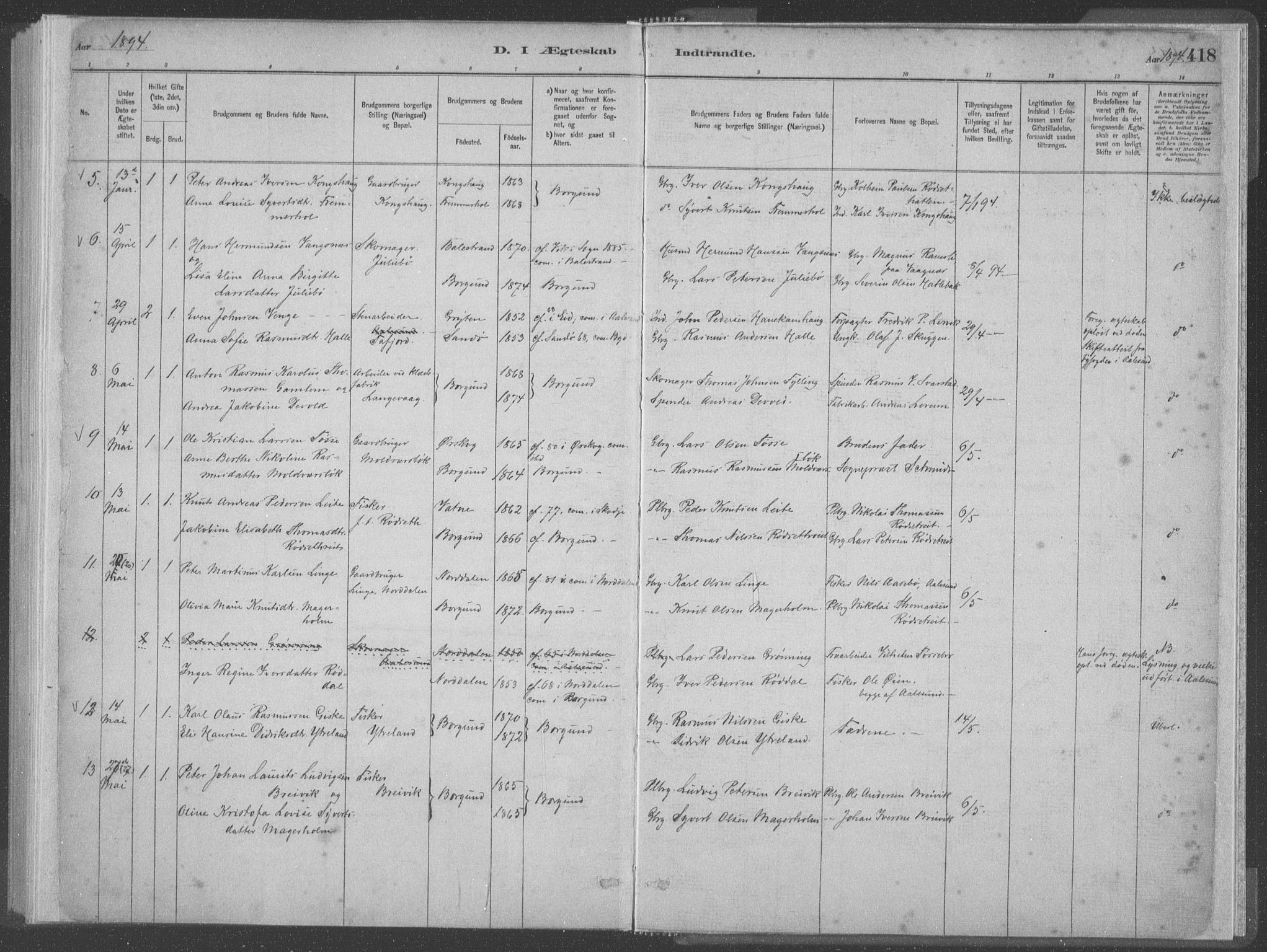 Ministerialprotokoller, klokkerbøker og fødselsregistre - Møre og Romsdal, AV/SAT-A-1454/528/L0402: Ministerialbok nr. 528A12II, 1880-1903, s. 418