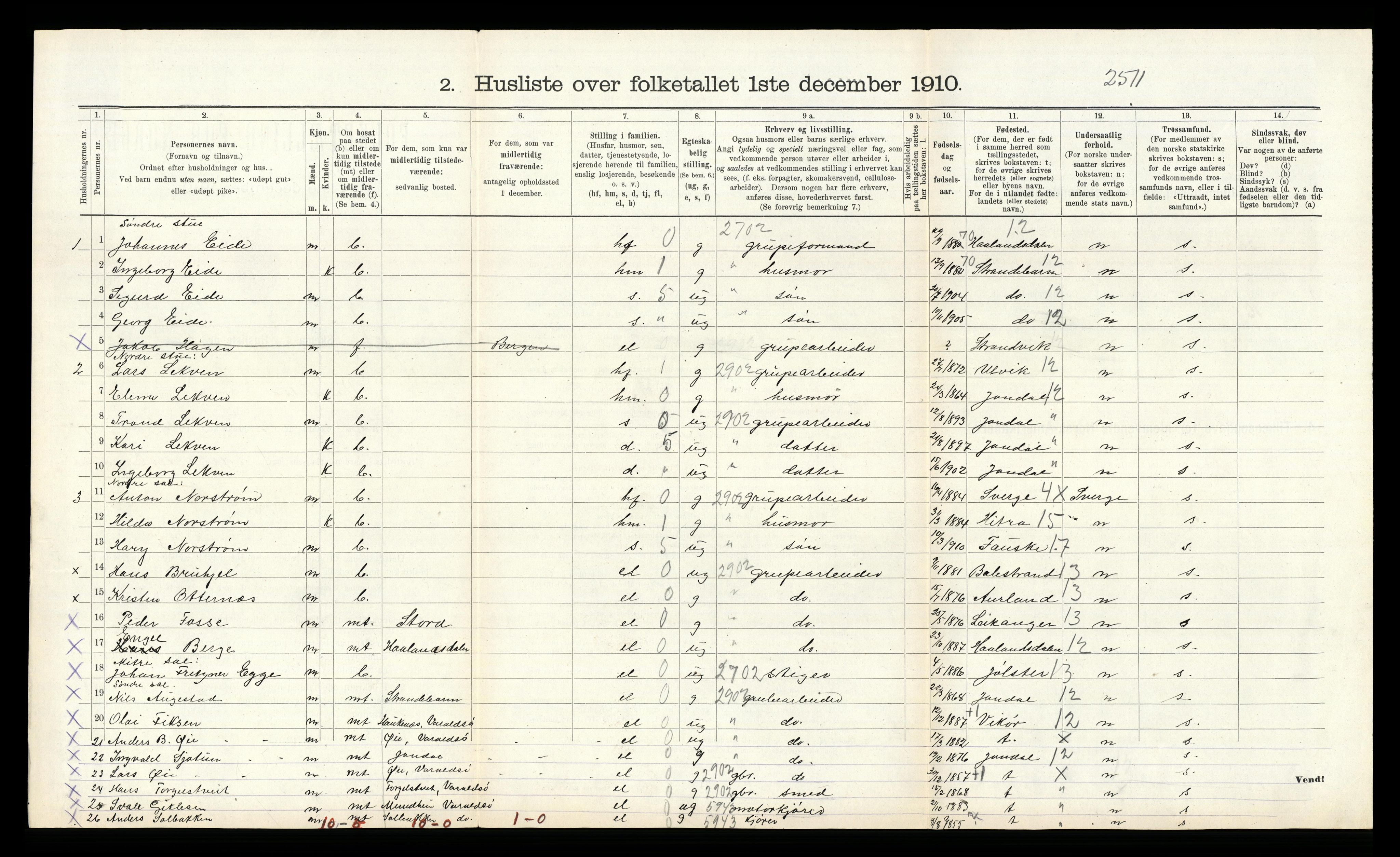 RA, Folketelling 1910 for 1225 Varaldsøy herred, 1910, s. 146