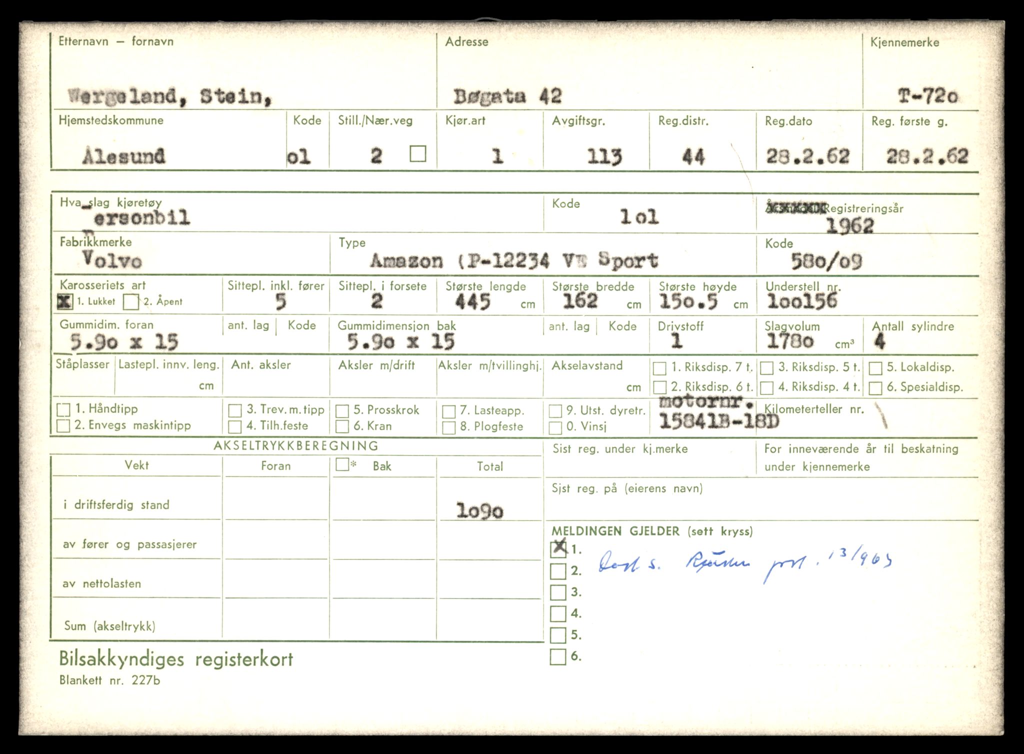 Møre og Romsdal vegkontor - Ålesund trafikkstasjon, AV/SAT-A-4099/F/Fe/L0007: Registreringskort for kjøretøy T 651 - T 746, 1927-1998, s. 2245