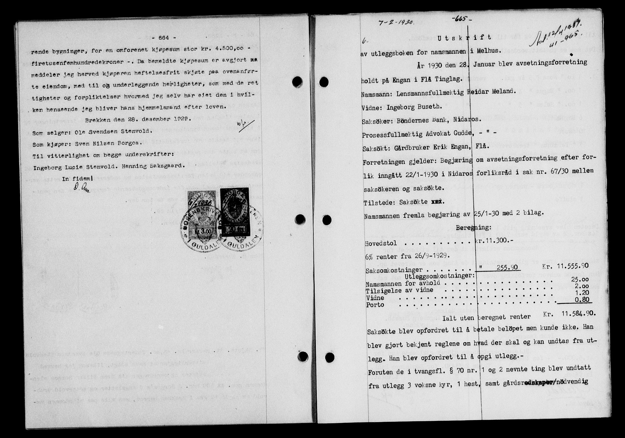 Gauldal sorenskriveri, SAT/A-0014/1/2/2C/L0038: Pantebok nr. 39, 1929-1930, Tingl.dato: 07.02.1930