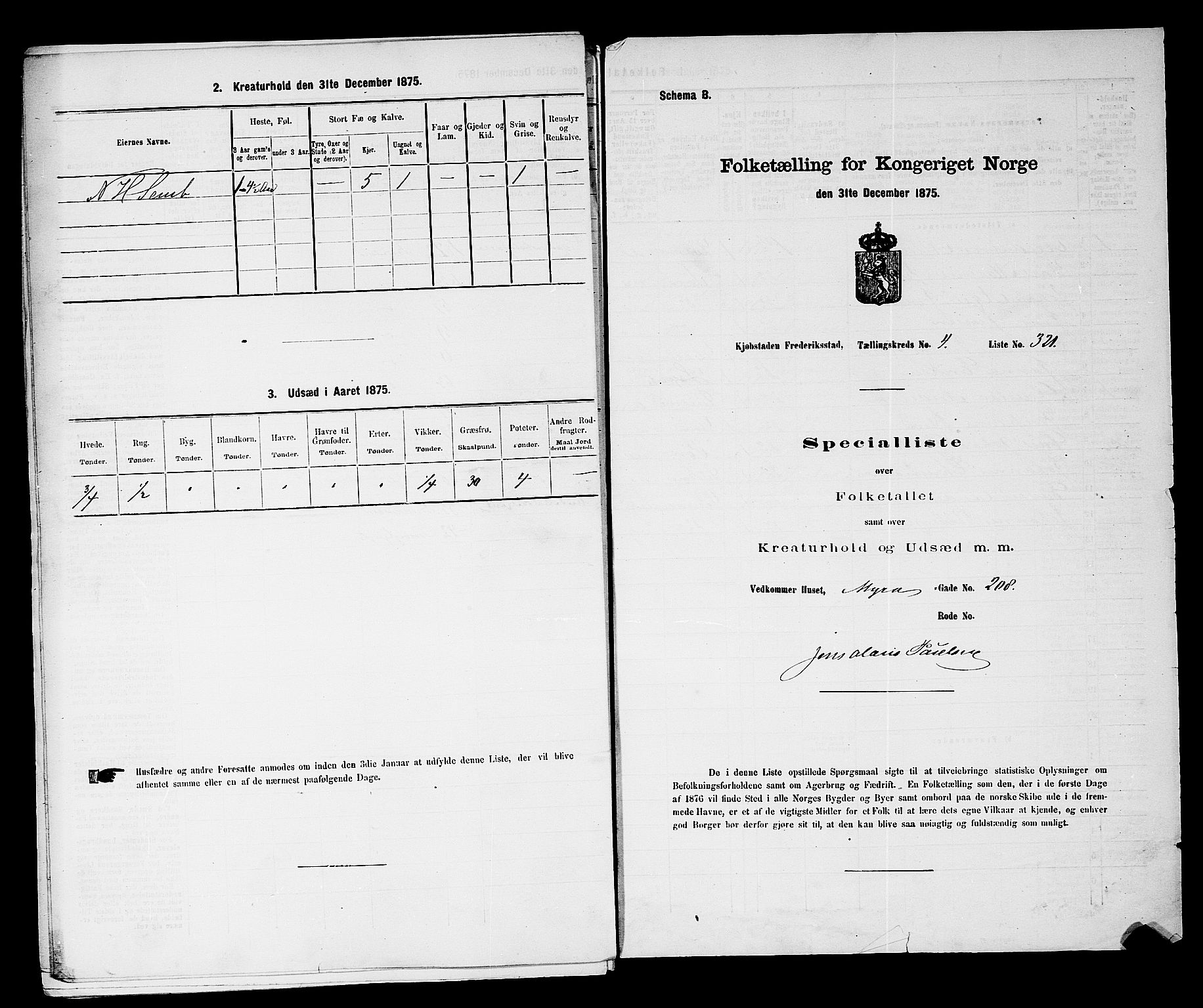 RA, Folketelling 1875 for 0103B Fredrikstad prestegjeld, Fredrikstad kjøpstad, 1875, s. 766