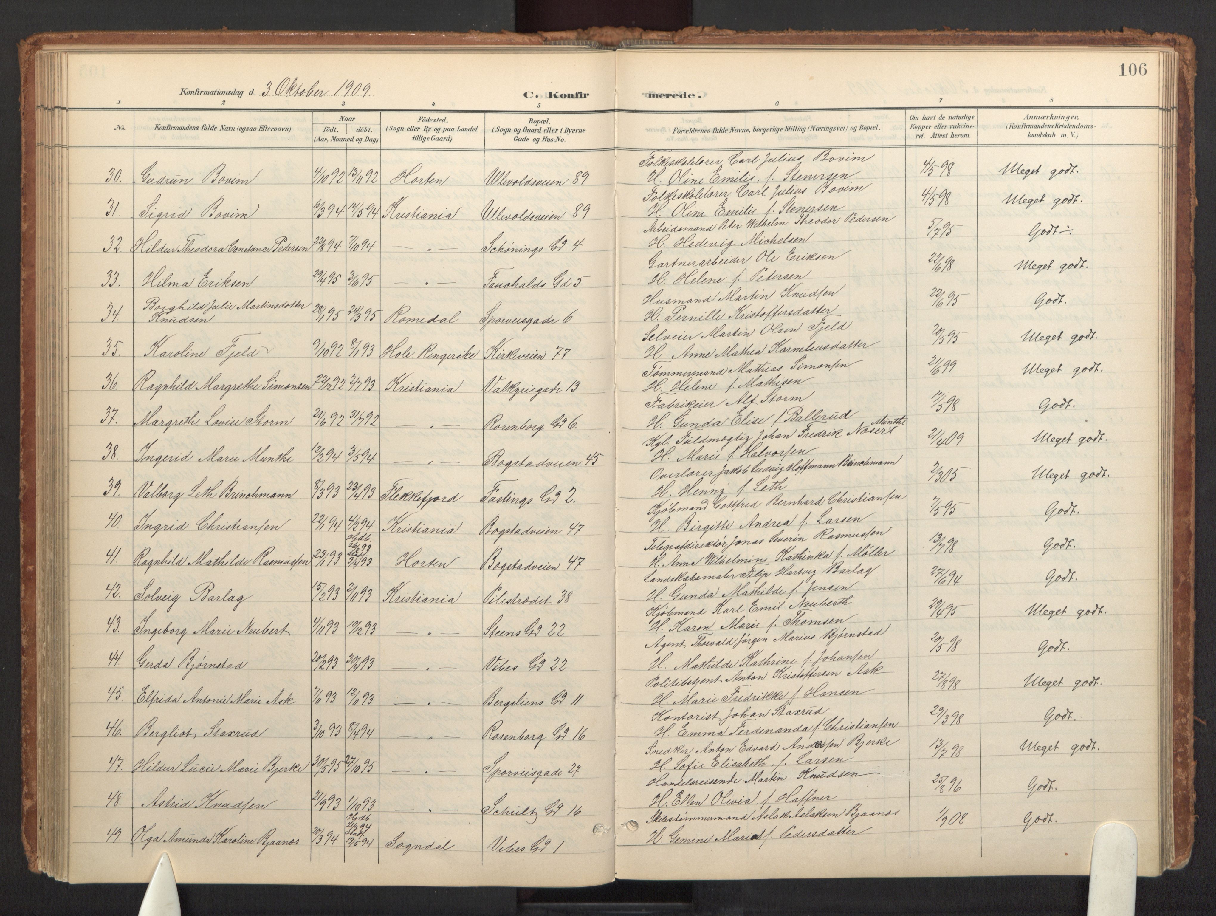 Fagerborg prestekontor Kirkebøker, AV/SAO-A-10844/F/Fa/L0002: Ministerialbok nr. 2, 1898-1918, s. 106