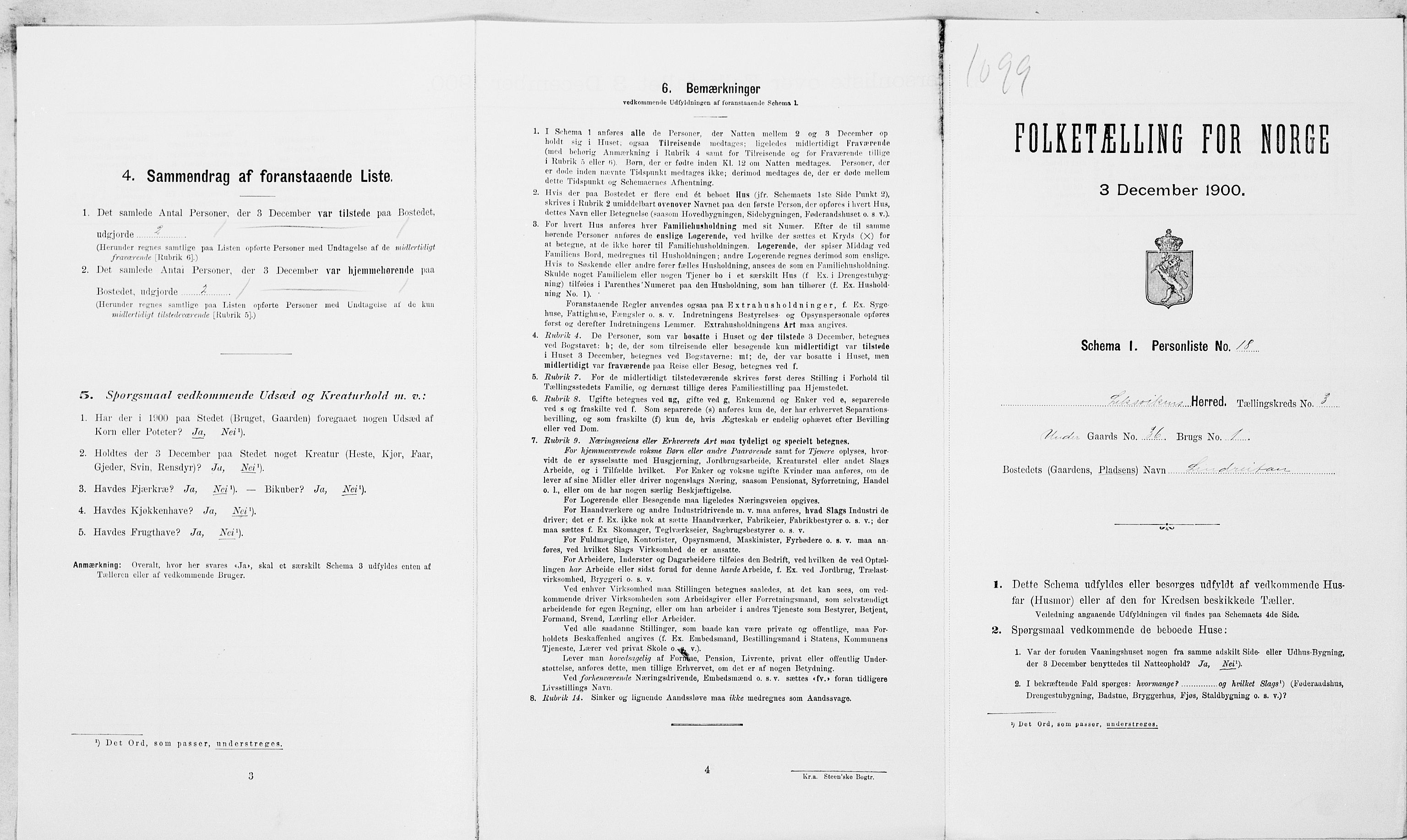 SAT, Folketelling 1900 for 1718 Leksvik herred, 1900, s. 376