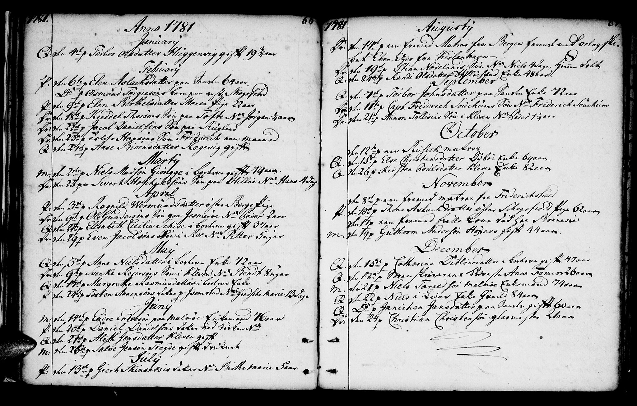 Mandal sokneprestkontor, AV/SAK-1111-0030/F/Fa/Faa/L0005: Ministerialbok nr. A 5, 1748-1803, s. 66-67