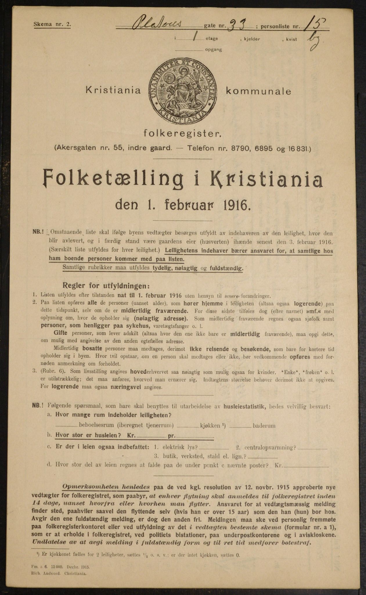 OBA, Kommunal folketelling 1.2.1916 for Kristiania, 1916, s. 82801