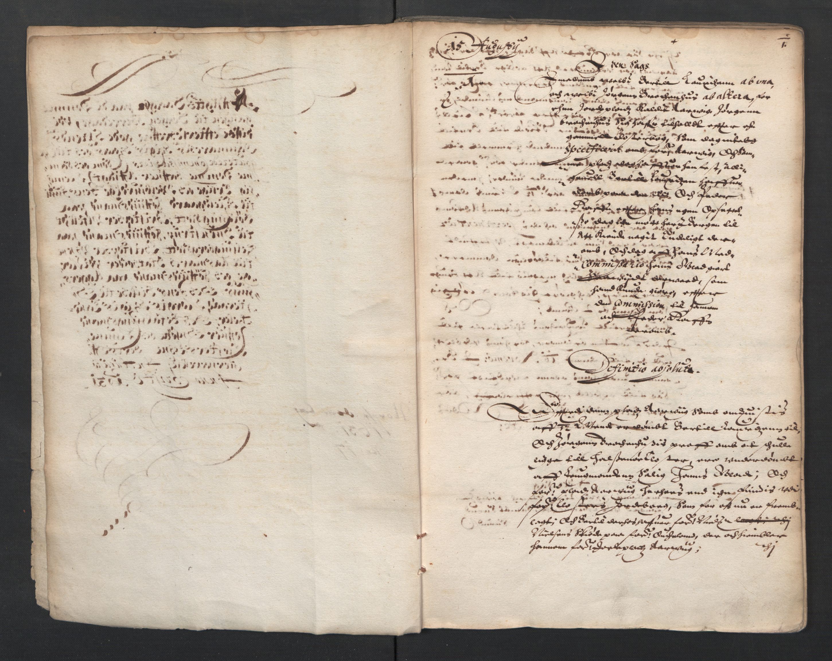 Herredagen 1539-1664  (Kongens Retterting), RA/EA-2882/A/L0017: Avsiktsbok, 1631, s. 0-1