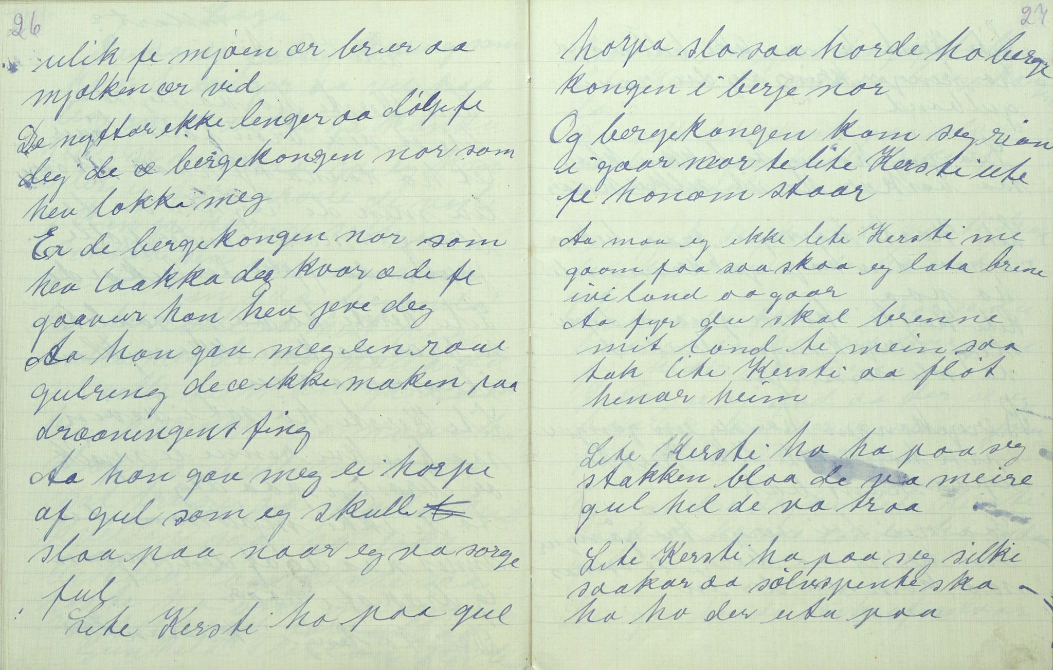 Rikard Berge, TEMU/TGM-A-1003/F/L0011/0011: 381-399 / 391 Oppskrifter av Gunnhild Kivle, 1918-1919, s. 26-27