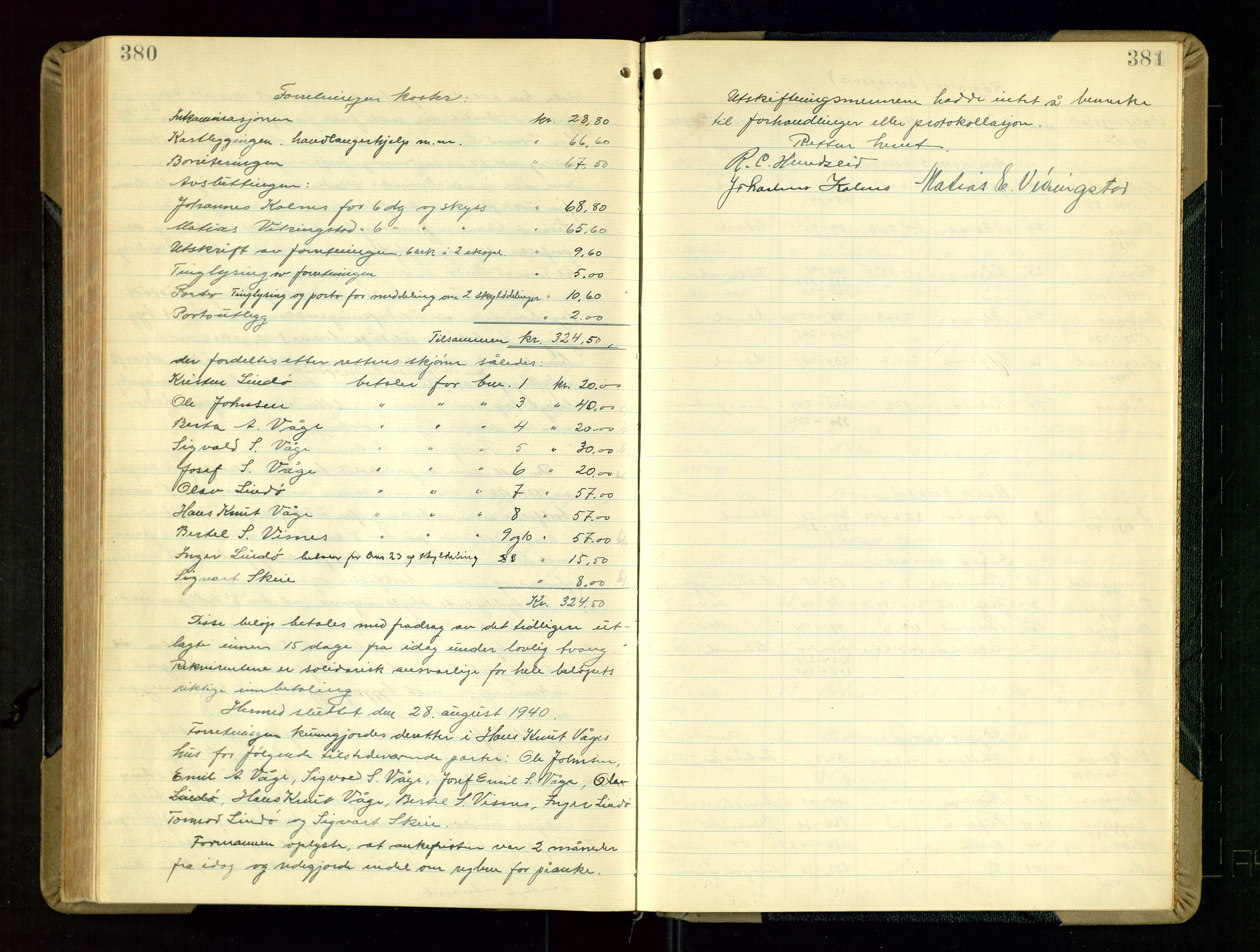 Rogaland jordskifterett, AV/SAST-A-102426/Oa/L0109: Forhandlingsprotokoll, 1935-1940, s. 380-381