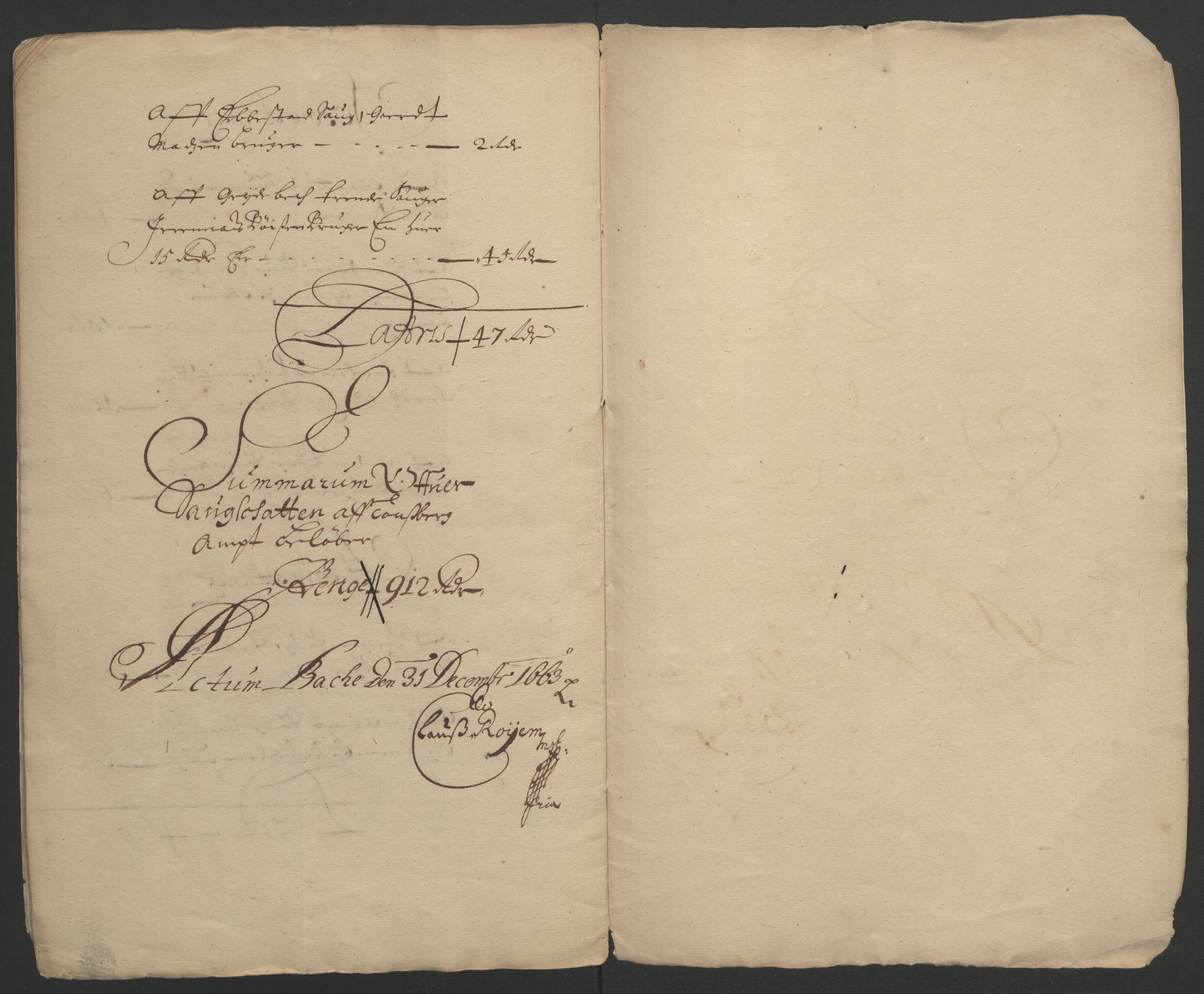 Rentekammeret inntil 1814, Reviderte regnskaper, Fogderegnskap, RA/EA-4092/R32/L1838: Fogderegnskap Jarlsberg grevskap, 1661-1663, s. 311