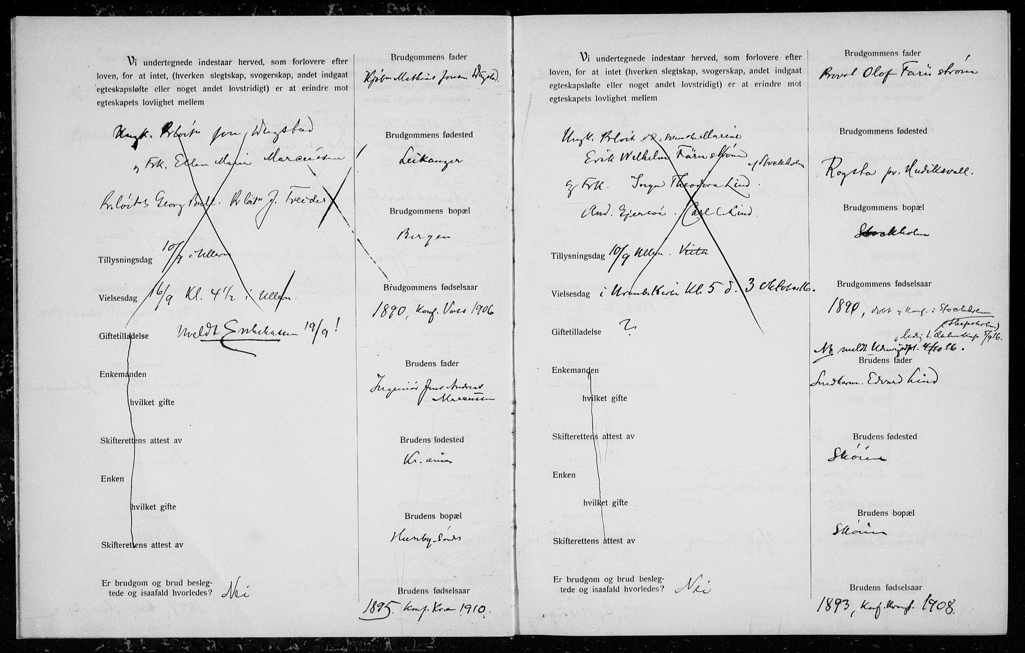 Ullern prestekontor Kirkebøker, AV/SAO-A-10740/H/L0002: Lysningsprotokoll nr. 2, 1916-1917