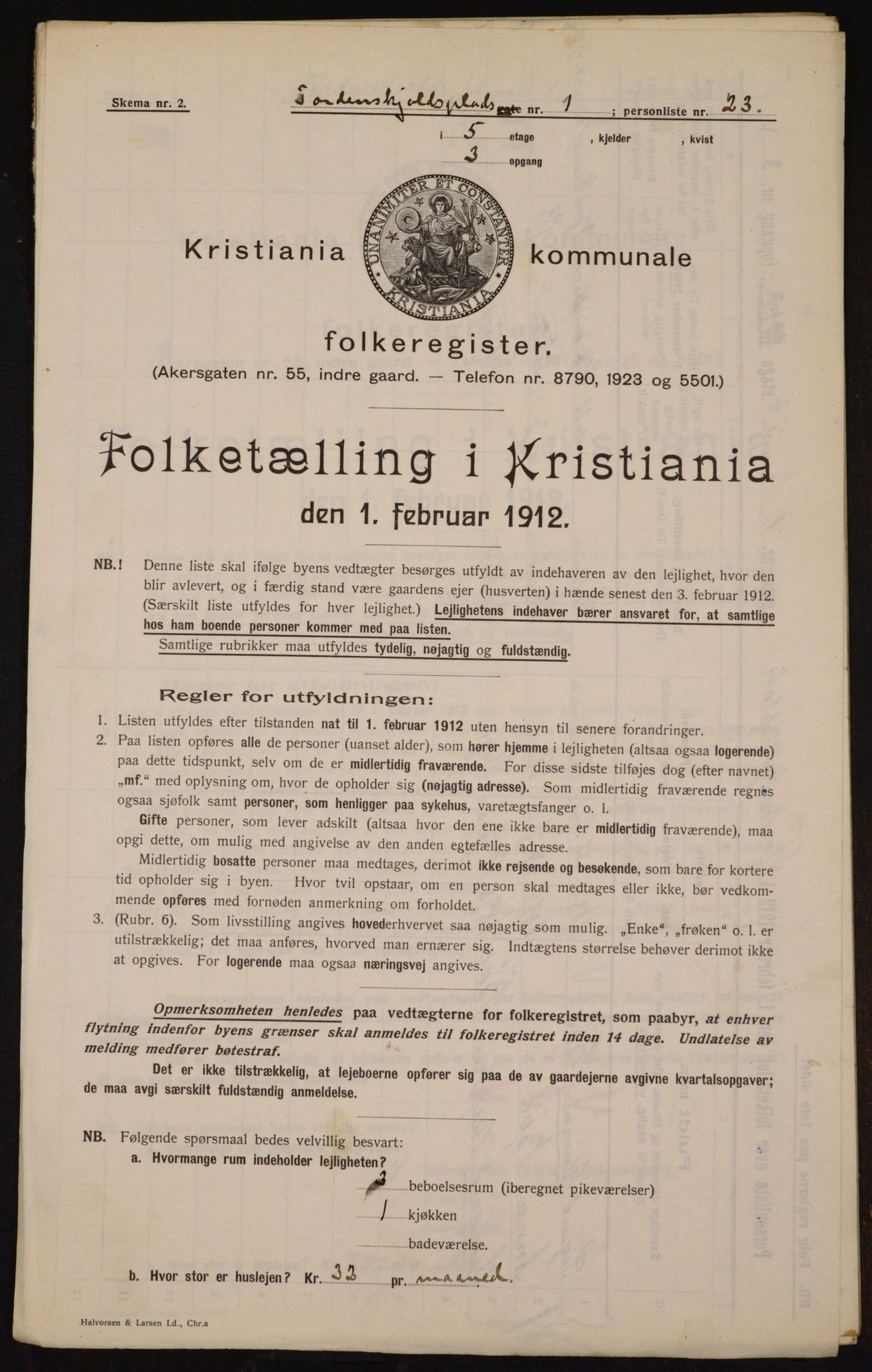 OBA, Kommunal folketelling 1.2.1912 for Kristiania, 1912, s. 113812