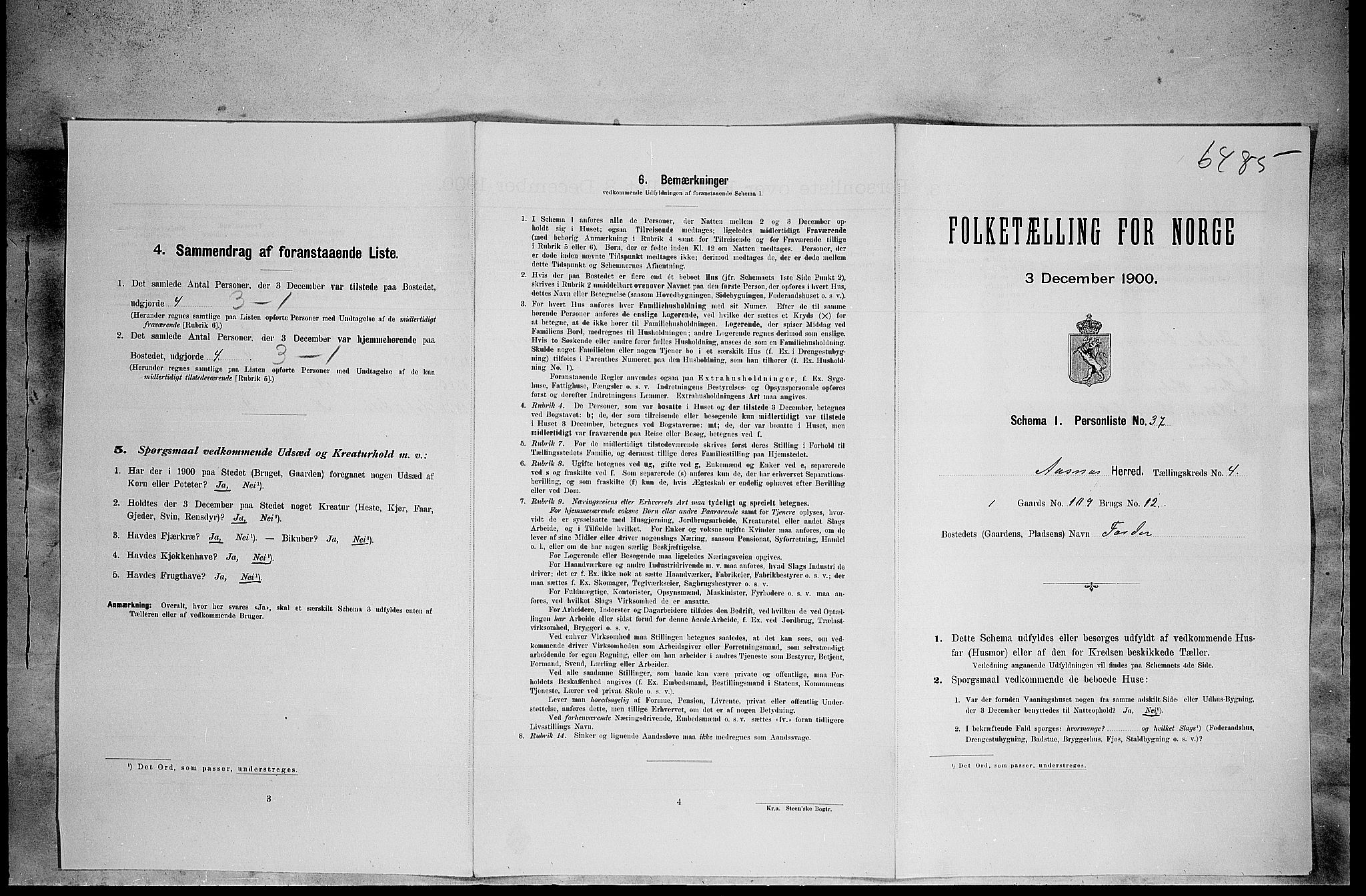 SAH, Folketelling 1900 for 0425 Åsnes herred, 1900, s. 638