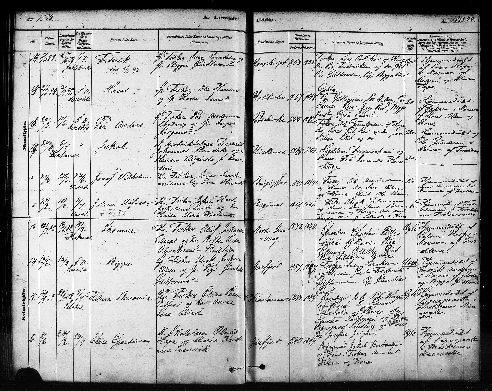 Sør-Varanger sokneprestkontor, AV/SATØ-S-1331/H/Ha/L0003kirke: Ministerialbok nr. 3, 1878-1891, s. 44