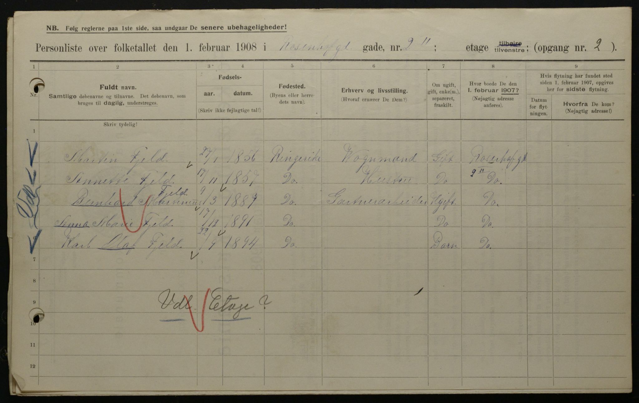 OBA, Kommunal folketelling 1.2.1908 for Kristiania kjøpstad, 1908, s. 75191