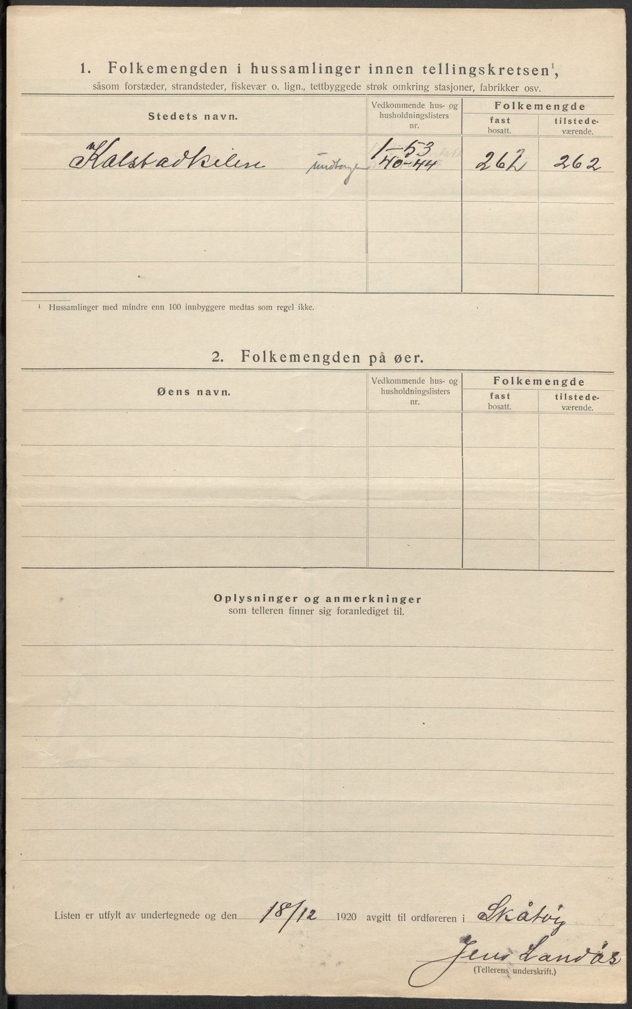 SAKO, Folketelling 1920 for 0815 Skåtøy herred, 1920, s. 22