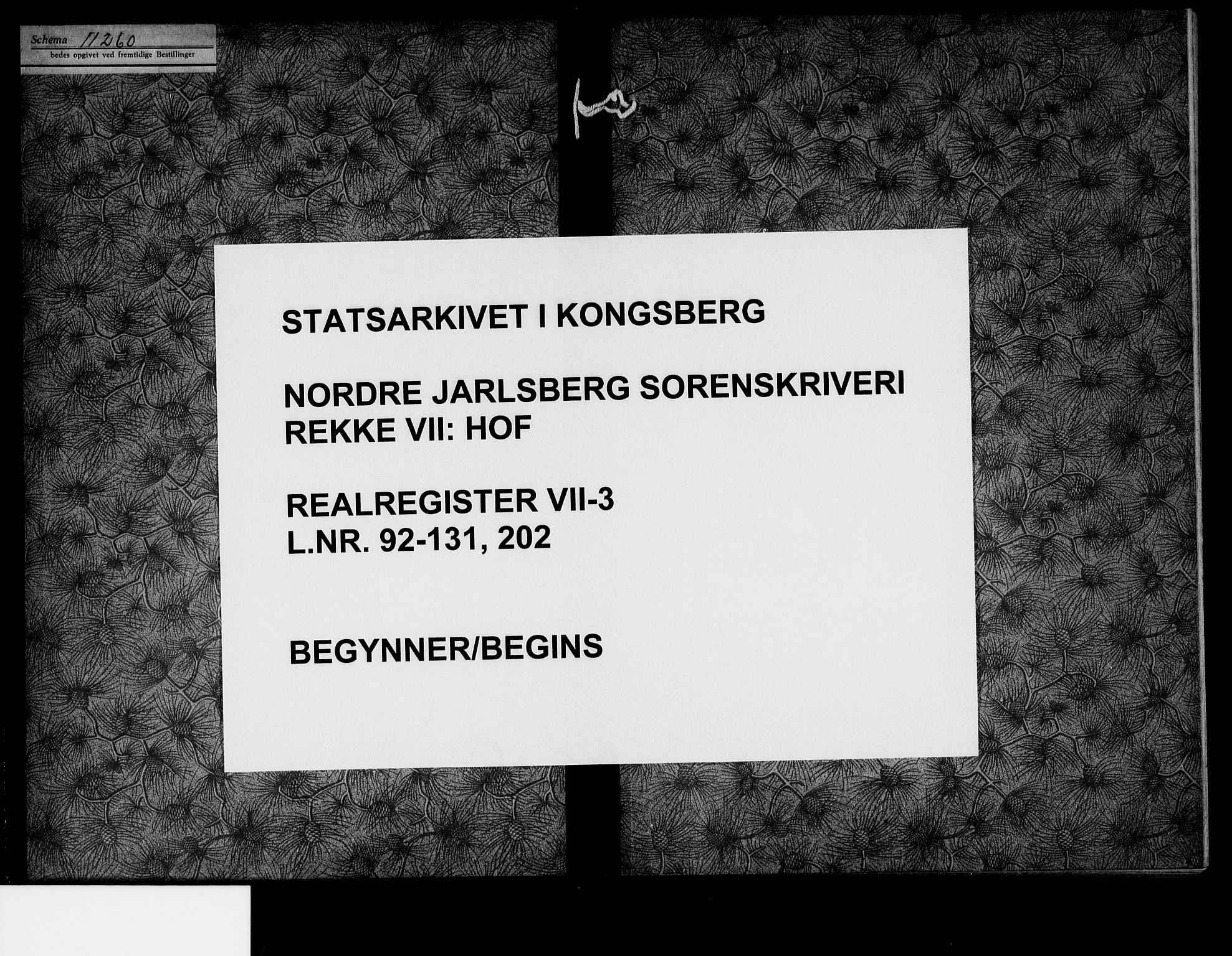 Nordre Jarlsberg sorenskriveri, SAKO/A-80/G/Gb/Gbg/L0003: Panteregister nr. VII 3