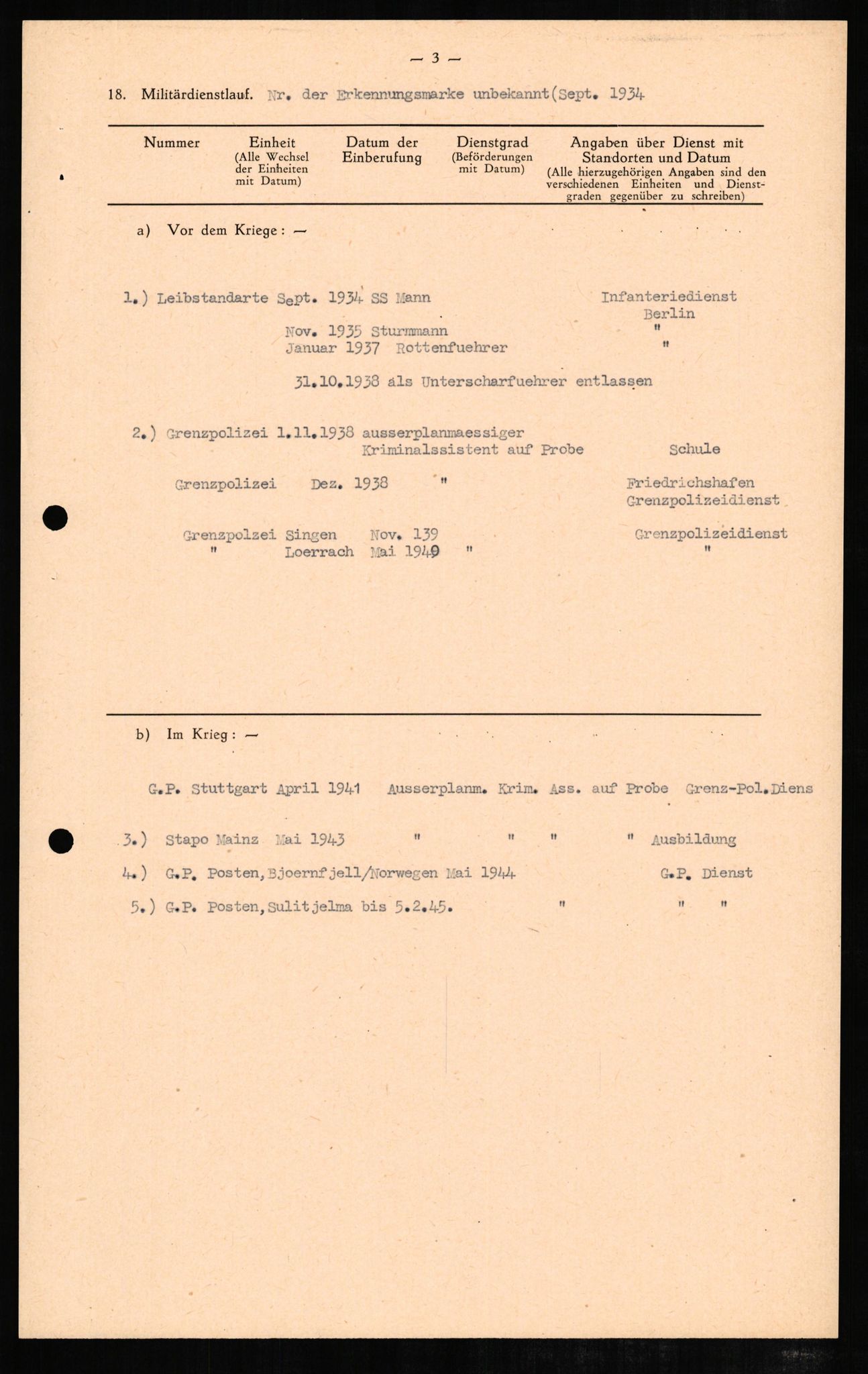 Forsvaret, Forsvarets overkommando II, AV/RA-RAFA-3915/D/Db/L0006: CI Questionaires. Tyske okkupasjonsstyrker i Norge. Tyskere., 1945-1946, s. 94