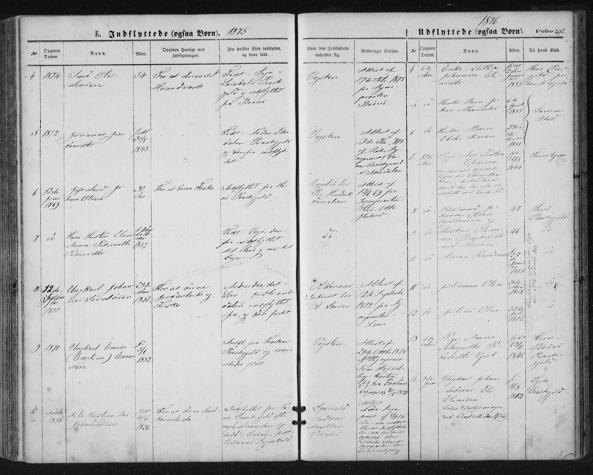 Ministerialprotokoller, klokkerbøker og fødselsregistre - Nordland, SAT/A-1459/816/L0241: Ministerialbok nr. 816A07, 1870-1885, s. 296