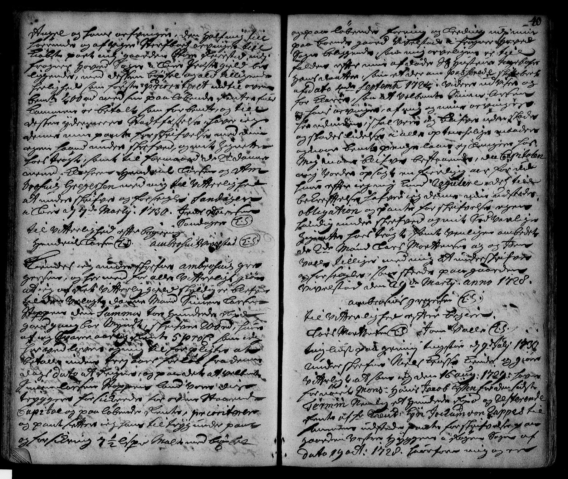 Lier, Røyken og Hurum sorenskriveri, AV/SAKO-A-89/G/Ga/Gaa/L0002: Pantebok nr. II, 1725-1755, s. 40