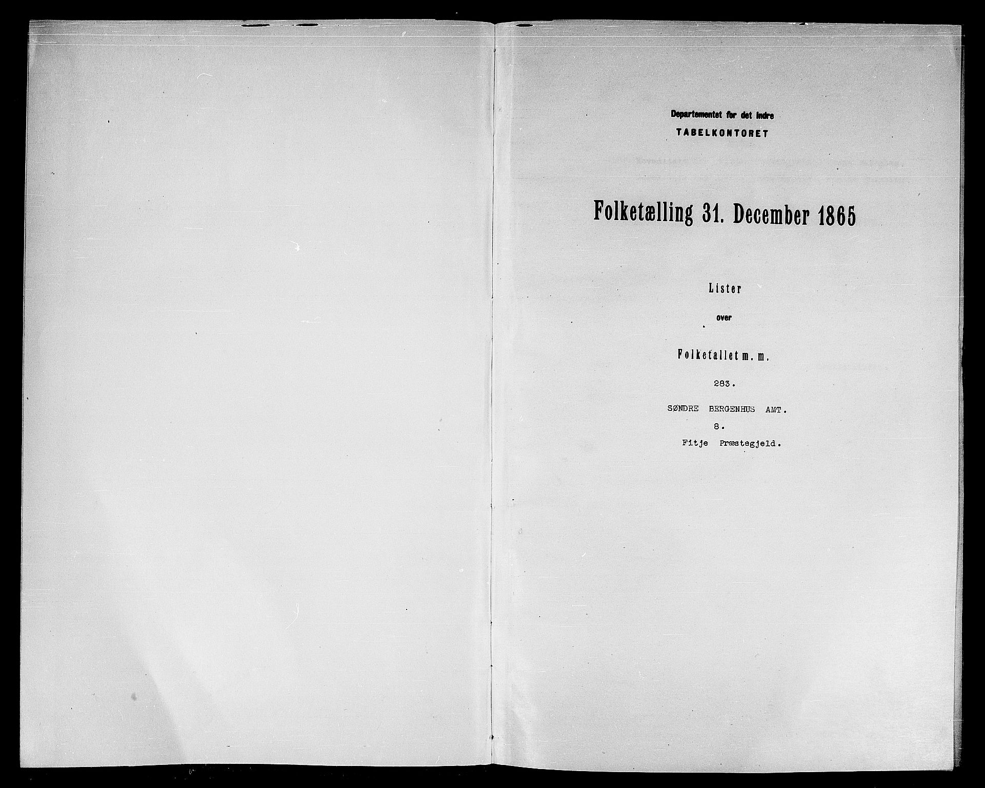 RA, Folketelling 1865 for 1222P Fitjar prestegjeld, 1865, s. 3
