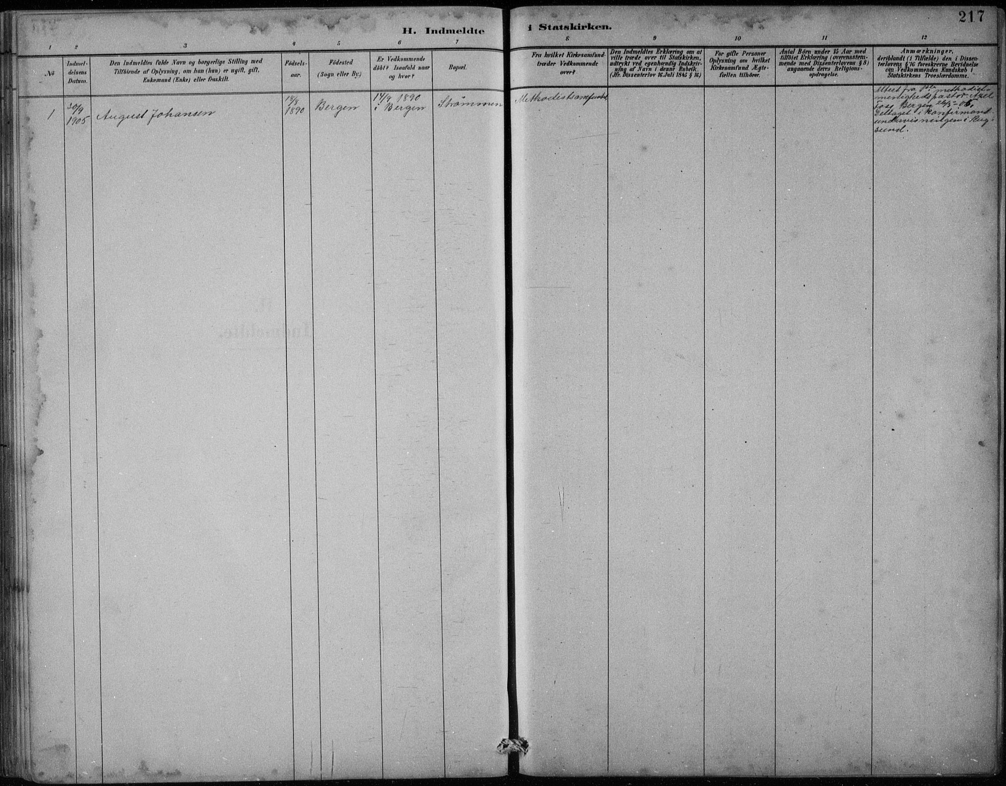 Davik sokneprestembete, AV/SAB-A-79701/H/Hab/Habc/L0002: Klokkerbok nr. C 2, 1889-1906, s. 217