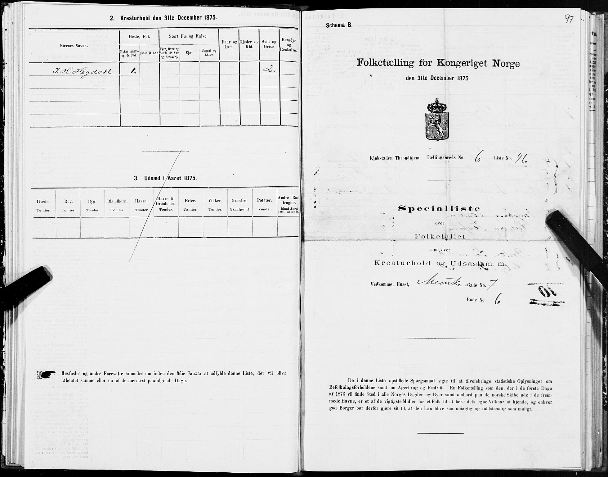 SAT, Folketelling 1875 for 1601 Trondheim kjøpstad, 1875, s. 4097