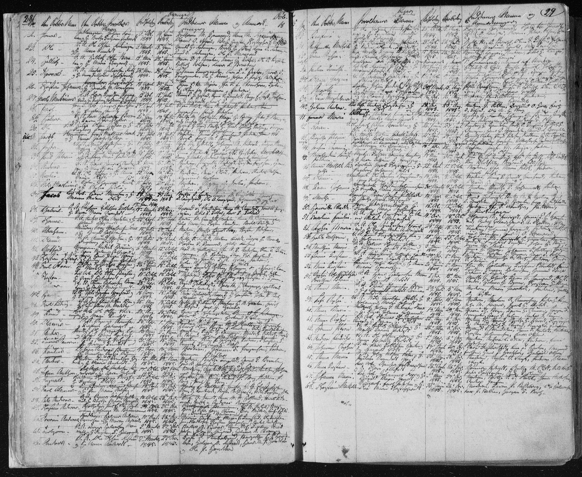 Kongsberg kirkebøker, SAKO/A-22/F/Fa/L0009: Ministerialbok nr. I 9, 1839-1858, s. 28-29