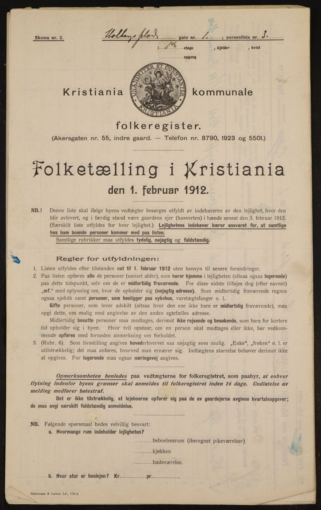 OBA, Kommunal folketelling 1.2.1912 for Kristiania, 1912, s. 40926