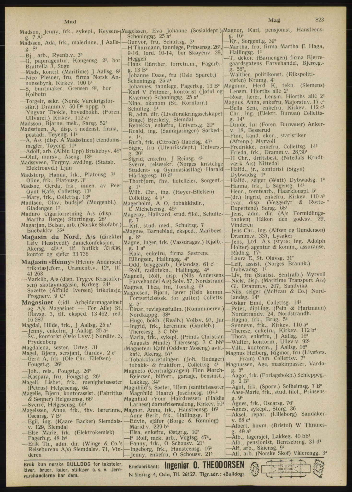 Kristiania/Oslo adressebok, PUBL/-, 1946, s. 823