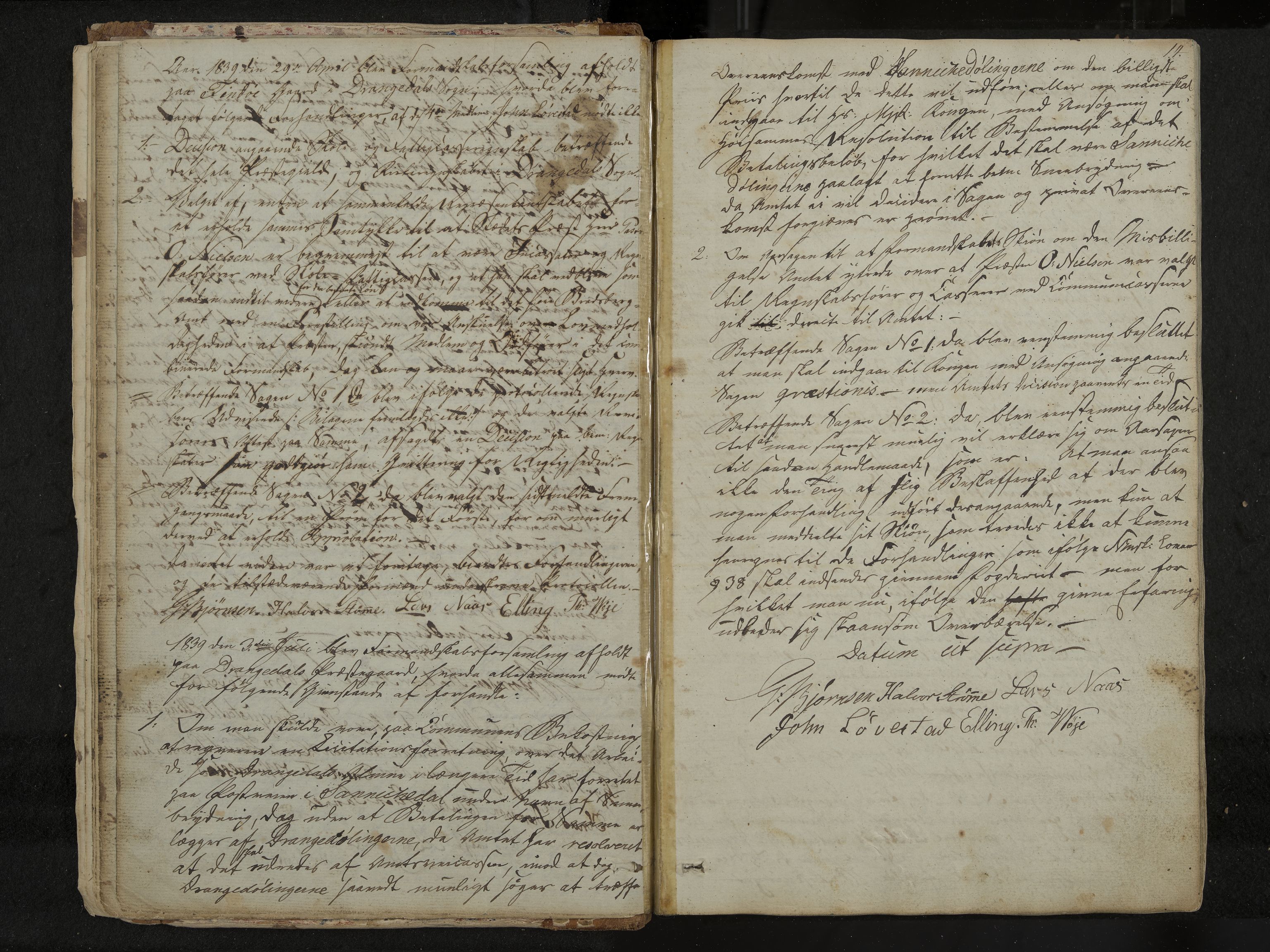 Drangedal formannskap og sentraladministrasjon, IKAK/0817021/A/L0001: Møtebok, 1837-1870, s. 14