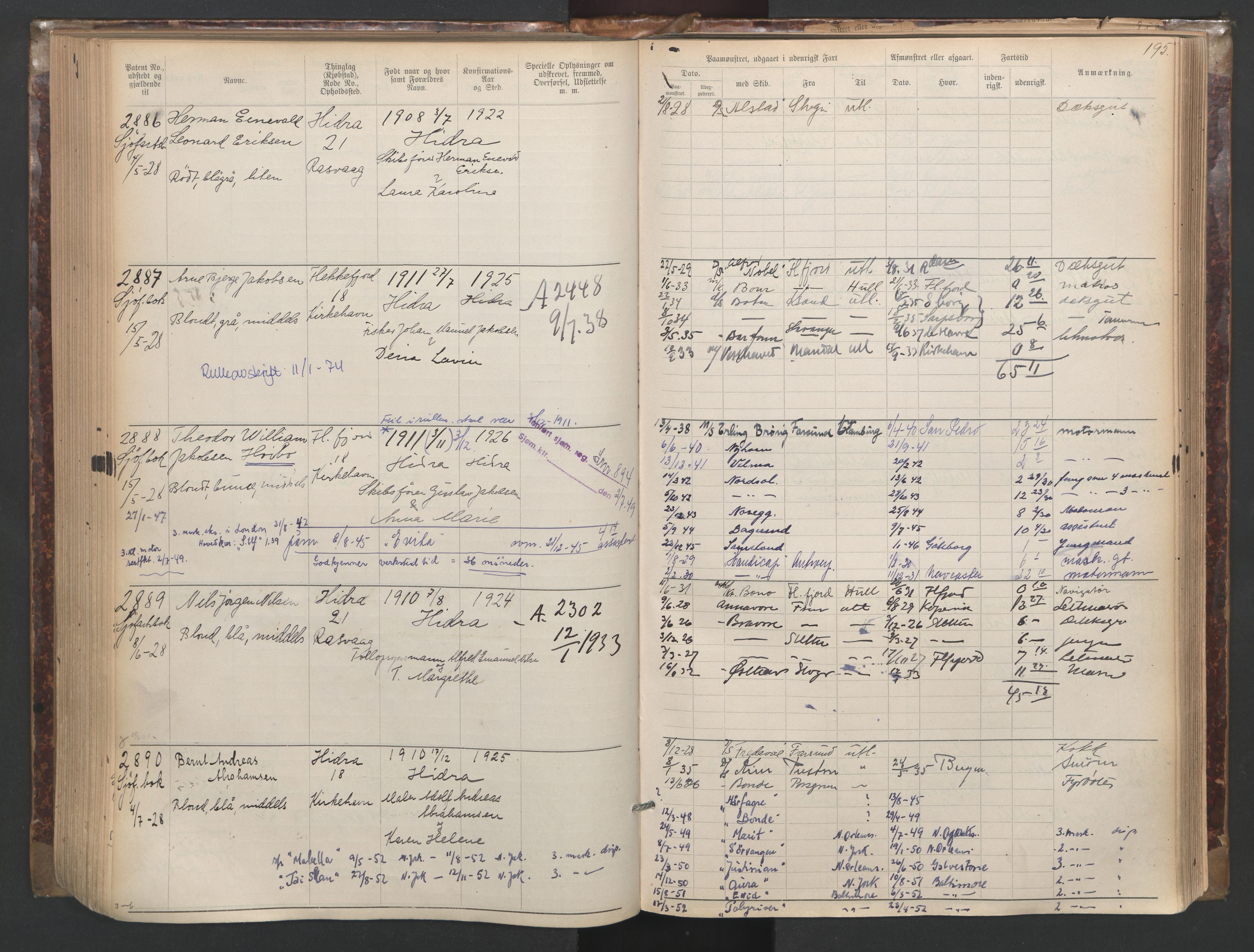 Flekkefjord mønstringskrets, AV/SAK-2031-0018/F/Fa/L0003: Annotasjonsrulle nr 1921-2963 med register, N-3, 1892-1948, s. 228