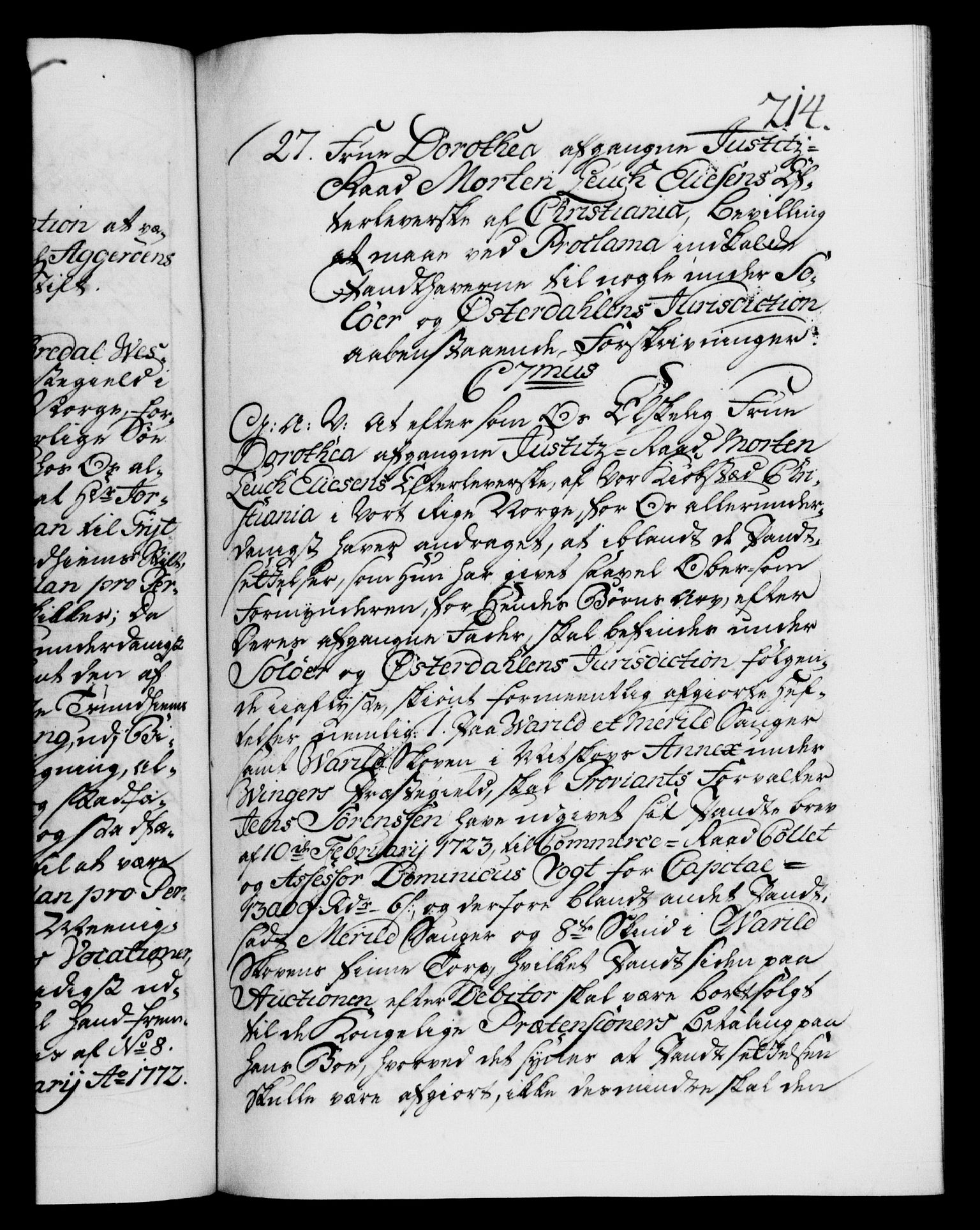 Danske Kanselli 1572-1799, AV/RA-EA-3023/F/Fc/Fca/Fcaa/L0045: Norske registre "Norske eller 3. dept.s åpne brev, 1771-1773, s. 214a