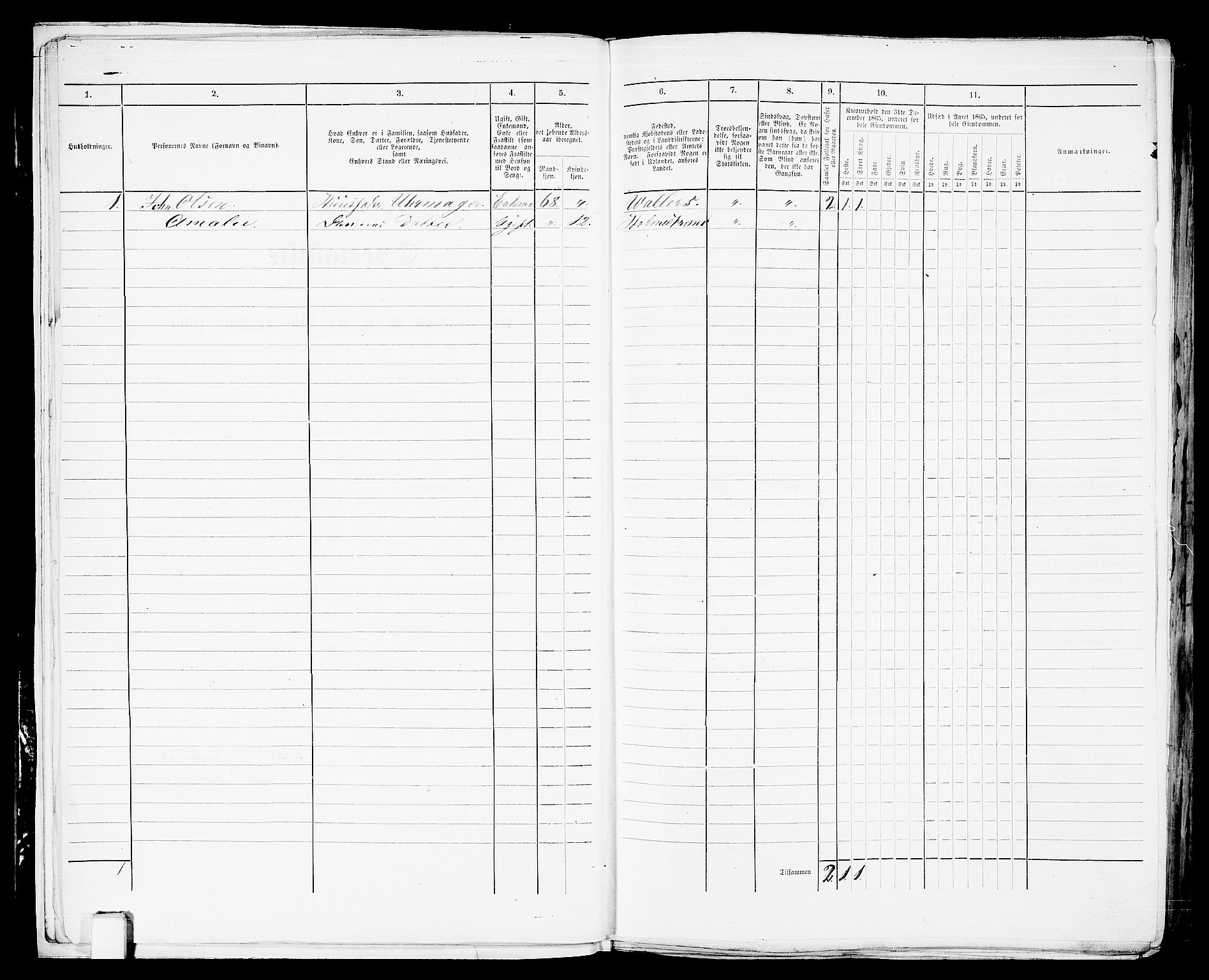 RA, Folketelling 1865 for 0702B Botne prestegjeld, Holmestrand kjøpstad, 1865, s. 13