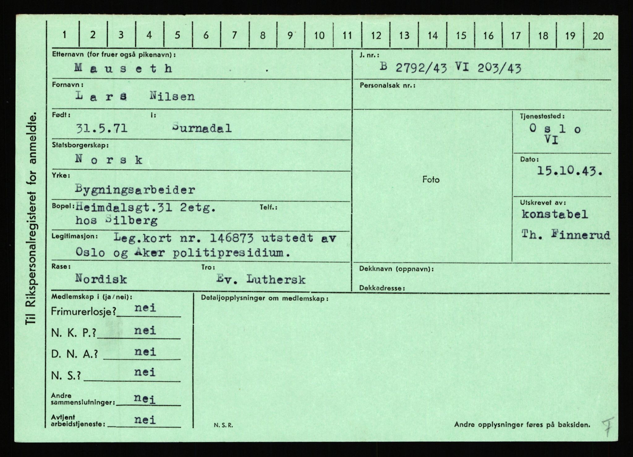 Statspolitiet - Hovedkontoret / Osloavdelingen, AV/RA-S-1329/C/Ca/L0010: Lind - Moksnes, 1943-1945, s. 3479