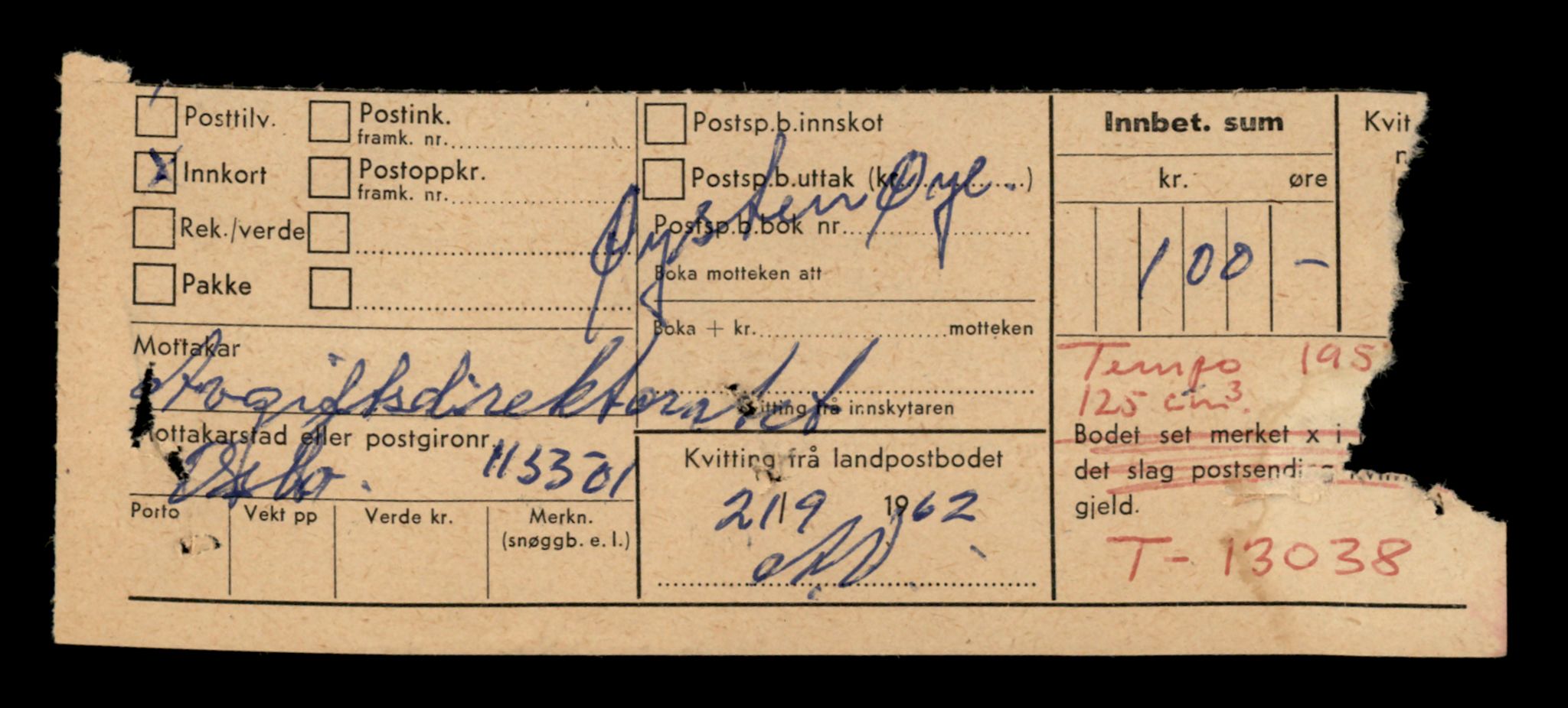 Møre og Romsdal vegkontor - Ålesund trafikkstasjon, AV/SAT-A-4099/F/Fe/L0037: Registreringskort for kjøretøy T 13031 - T 13179, 1927-1998, s. 169