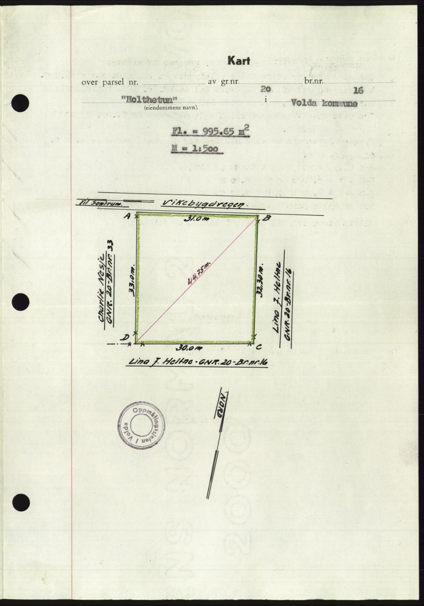 Søre Sunnmøre sorenskriveri, AV/SAT-A-4122/1/2/2C/L0092: Pantebok nr. 18A, 1952-1952, Dagboknr: 1512/1952