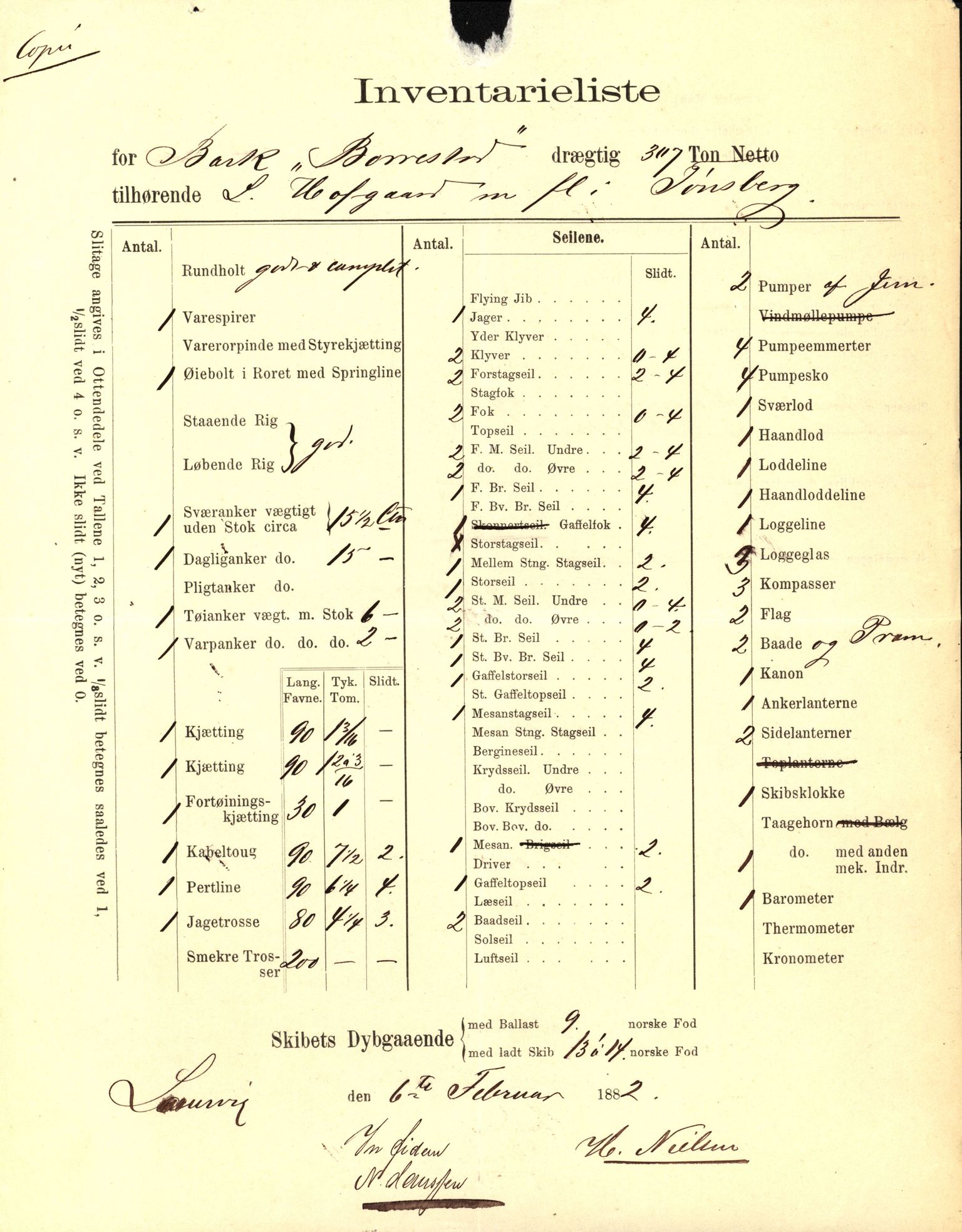 Pa 63 - Østlandske skibsassuranceforening, VEMU/A-1079/G/Ga/L0015/0001: Havaridokumenter / Borrestad, BertHA Rød, Lainetar, Laura, 1882, s. 11