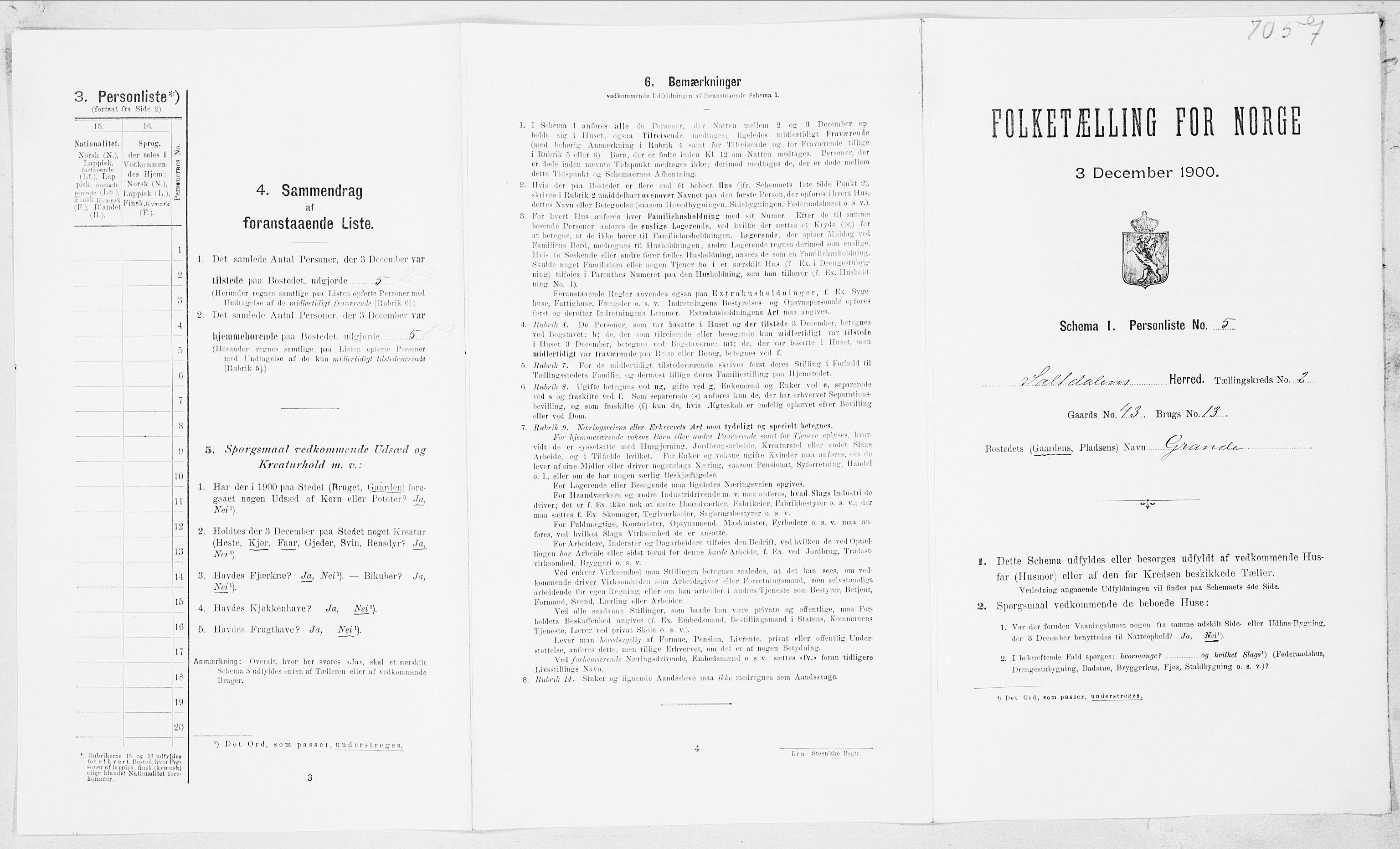 SAT, Folketelling 1900 for 1840 Saltdal herred, 1900, s. 122