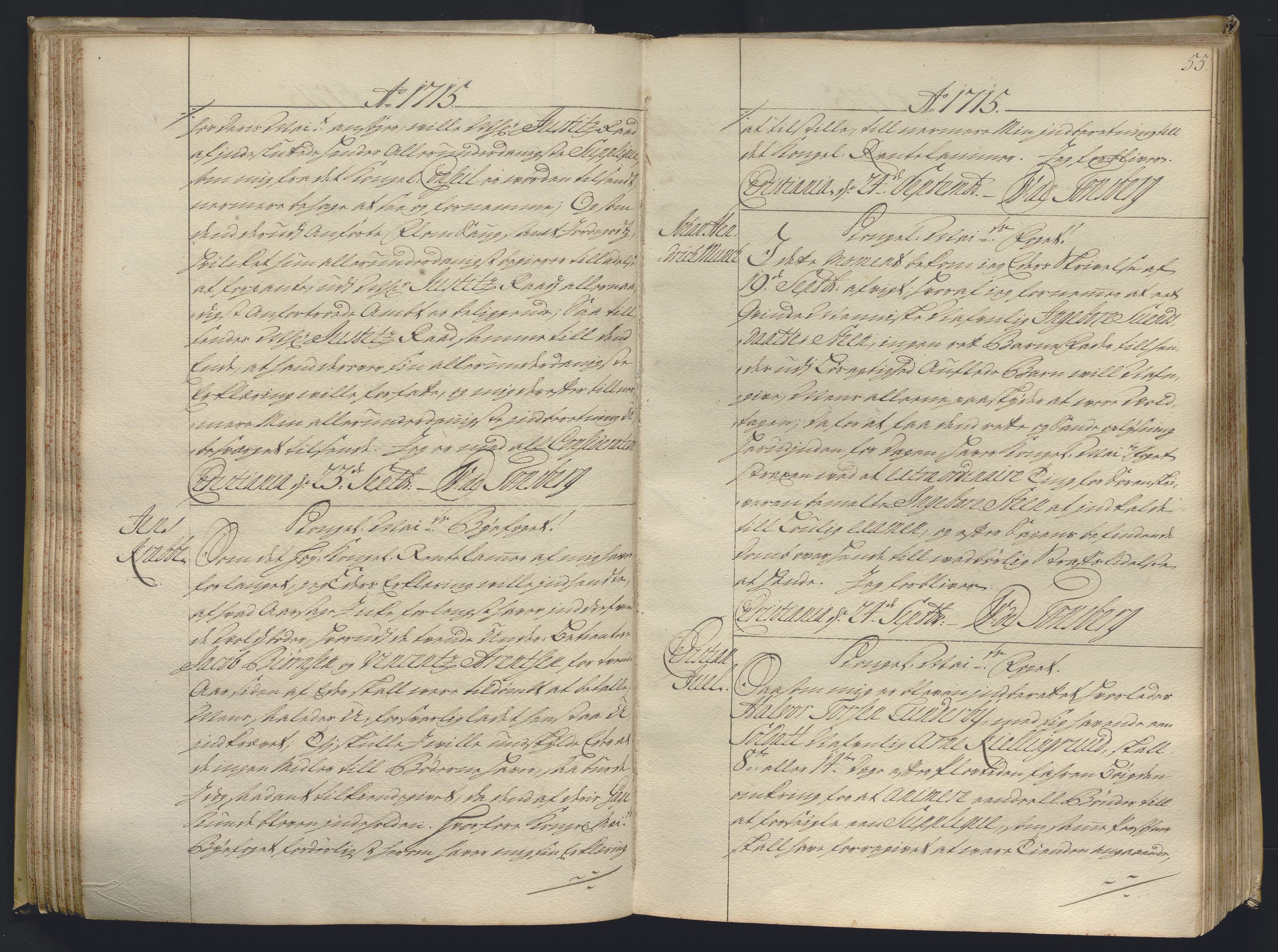 Kristiania stiftamt, AV/SAO-A-10386/B/Ba/L0004: Kopibok, 1715-1717, s. 54b-55a