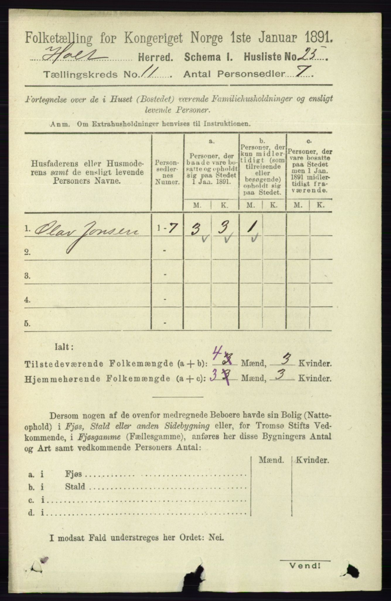 RA, Folketelling 1891 for 0914 Holt herred, 1891, s. 4794