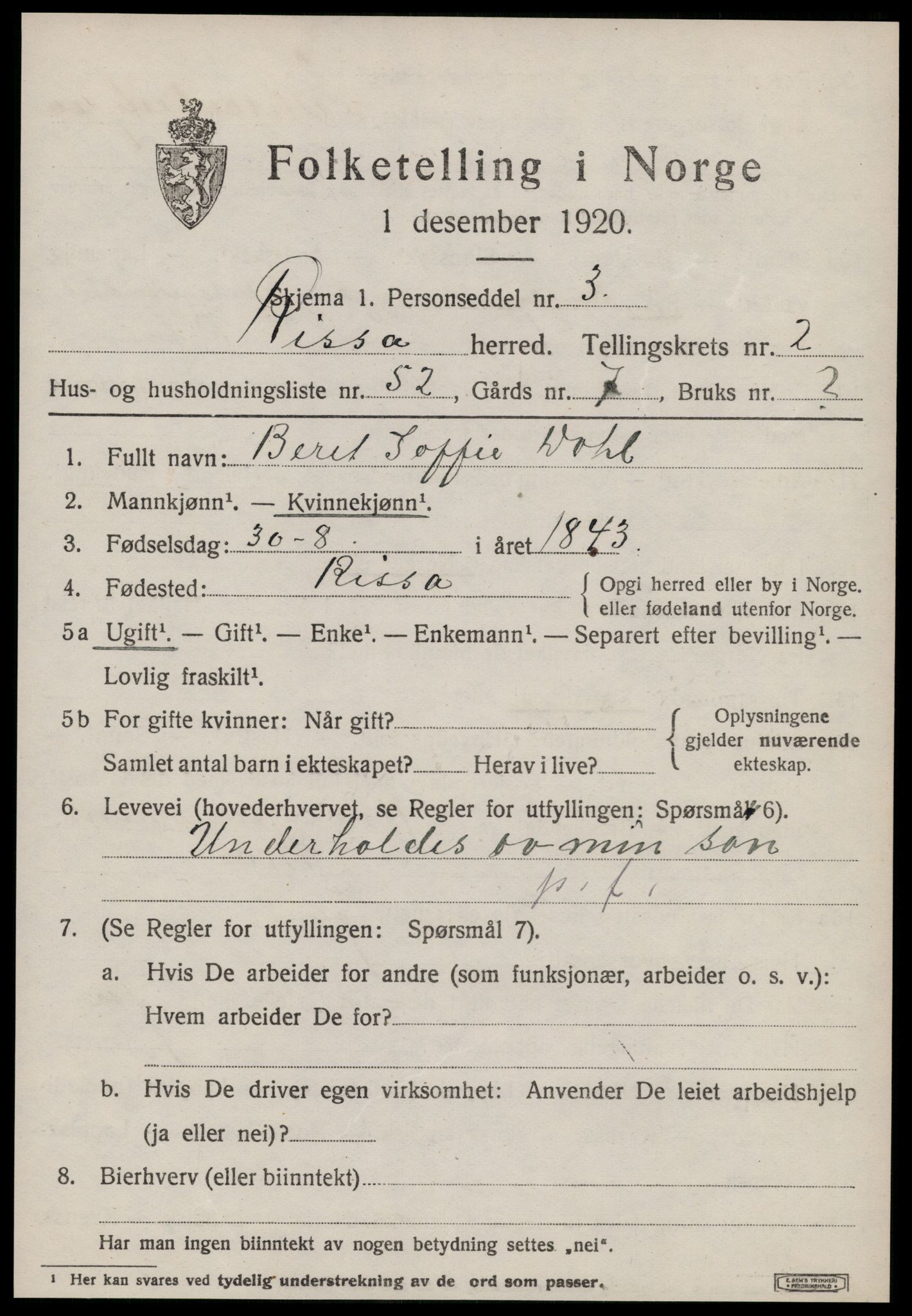 SAT, Folketelling 1920 for 1624 Rissa herred, 1920, s. 2317