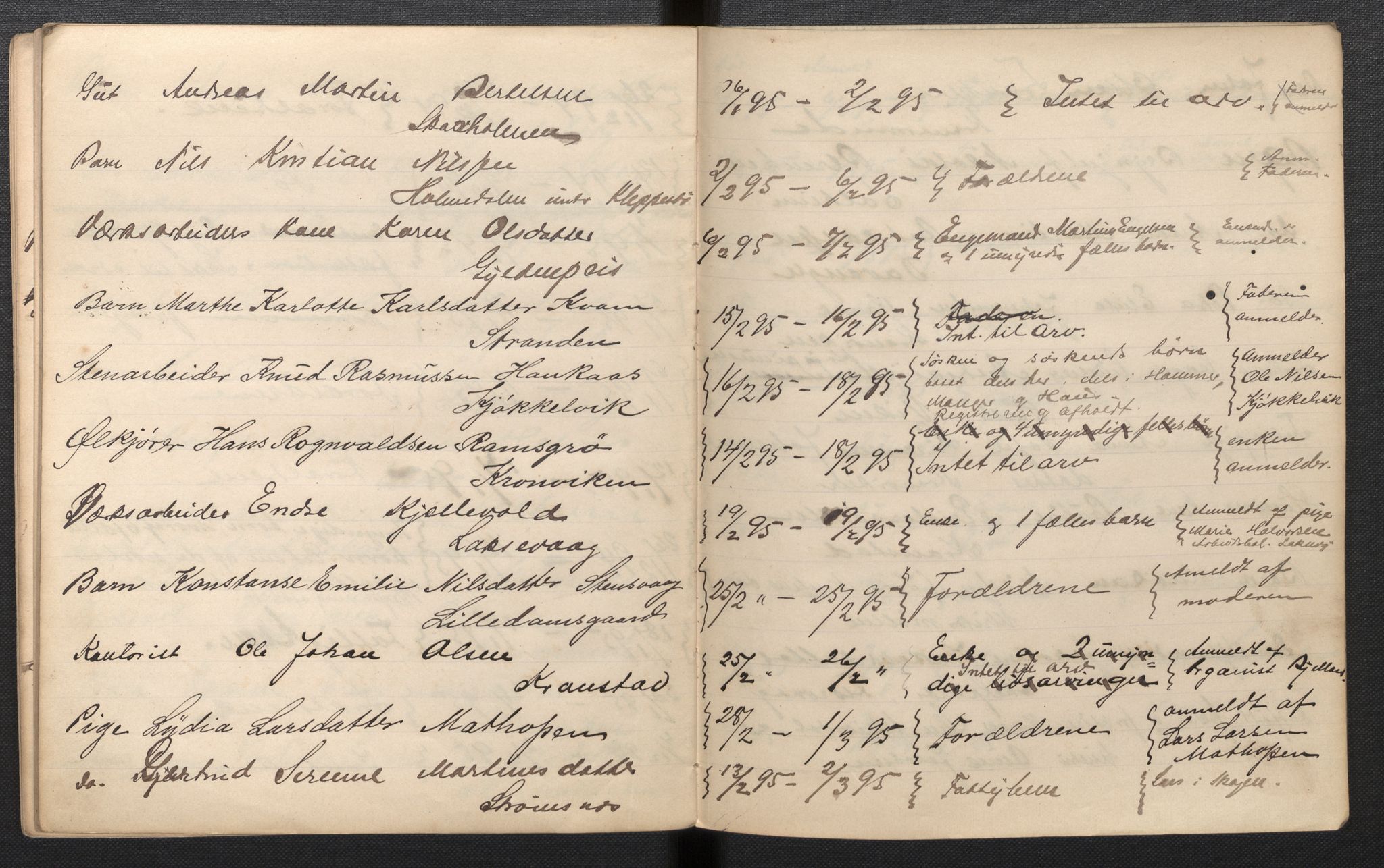 Lensmannen i Årstad, SAB/A-36201/0006/L0001: Dødsfallprotokoll, 1892-1895