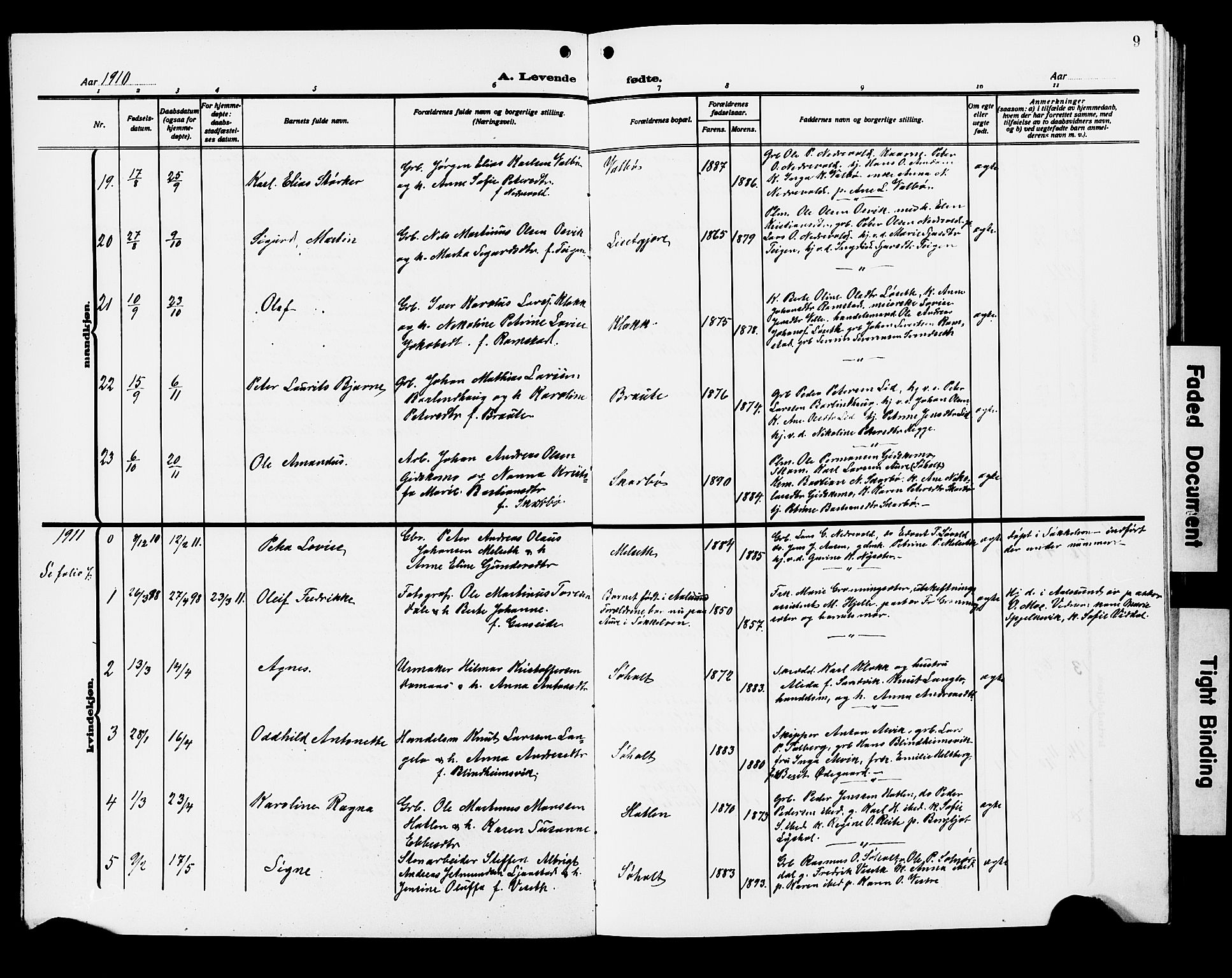 Ministerialprotokoller, klokkerbøker og fødselsregistre - Møre og Romsdal, SAT/A-1454/522/L0328: Klokkerbok nr. 522C07, 1909-1925, s. 9