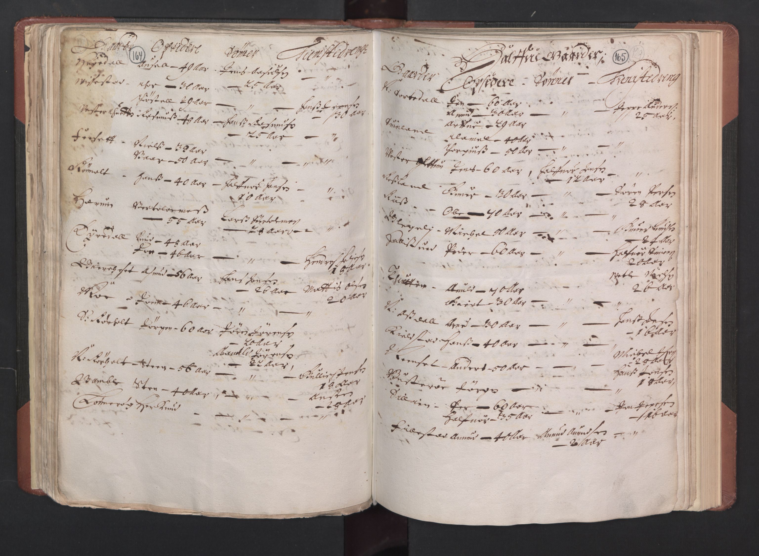 RA, Fogdenes og sorenskrivernes manntall 1664-1666, nr. 6: Øvre og Nedre Telemark fogderi og Bamble fogderi , 1664, s. 164-165